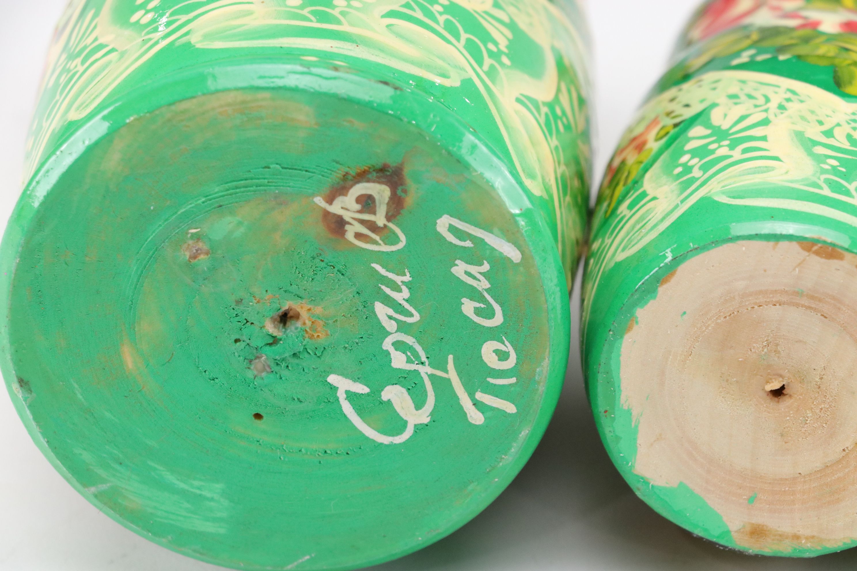 Russian Hand-Painted Wooden Matryoshka Nesting Dolls