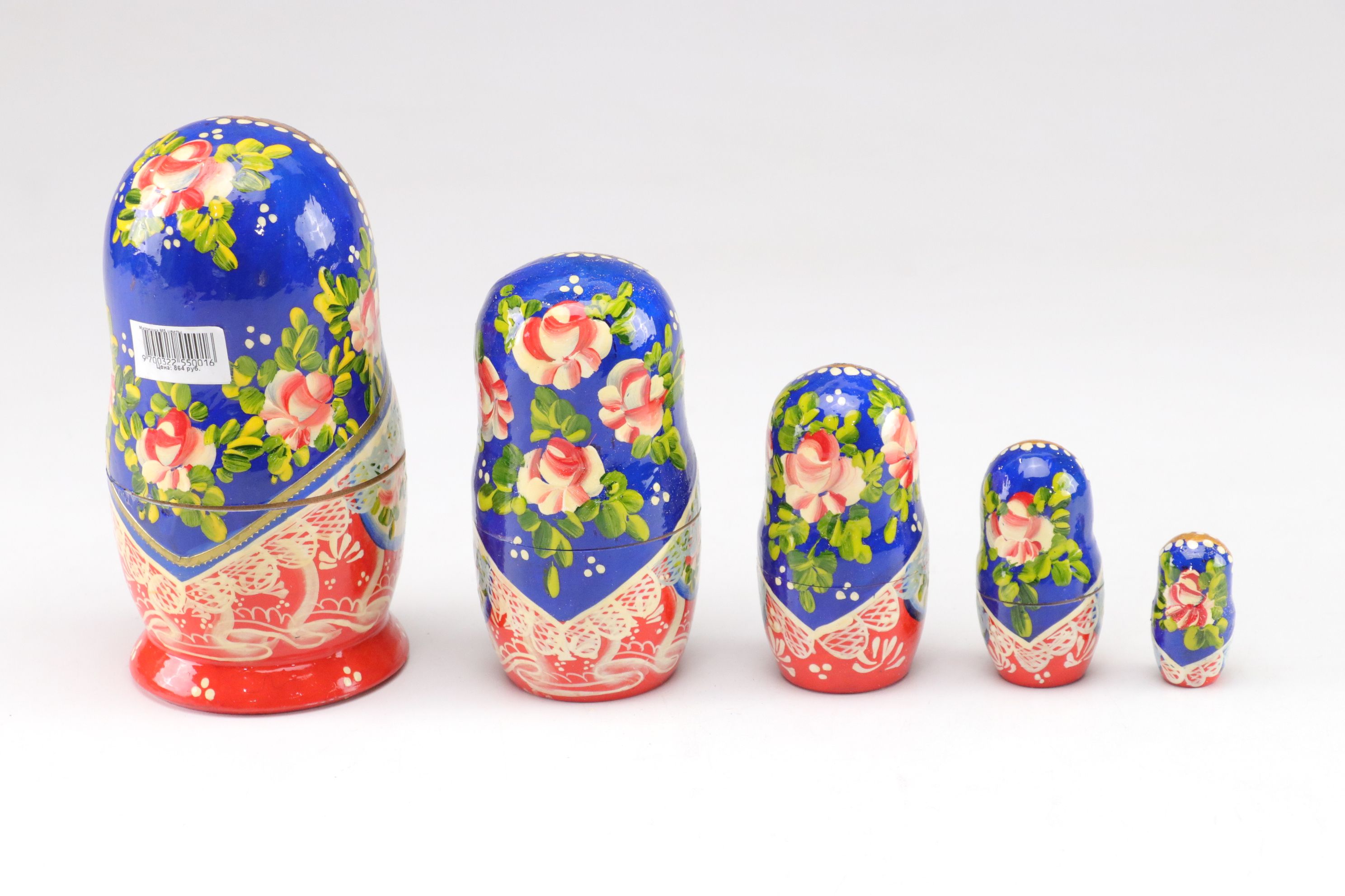 Russian Hand-Painted Wooden Matryoshka Nesting Dolls