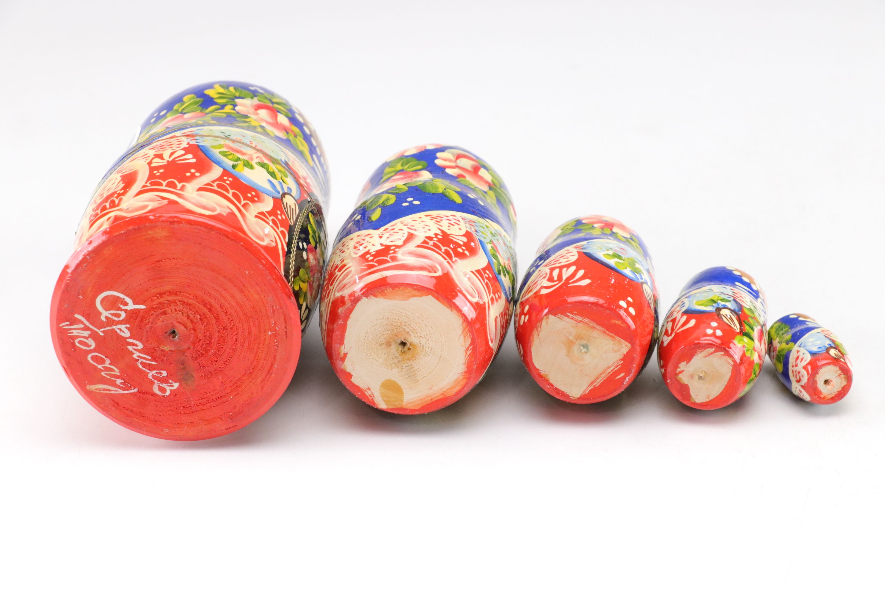 Russian Hand-Painted Wooden Matryoshka Nesting Dolls