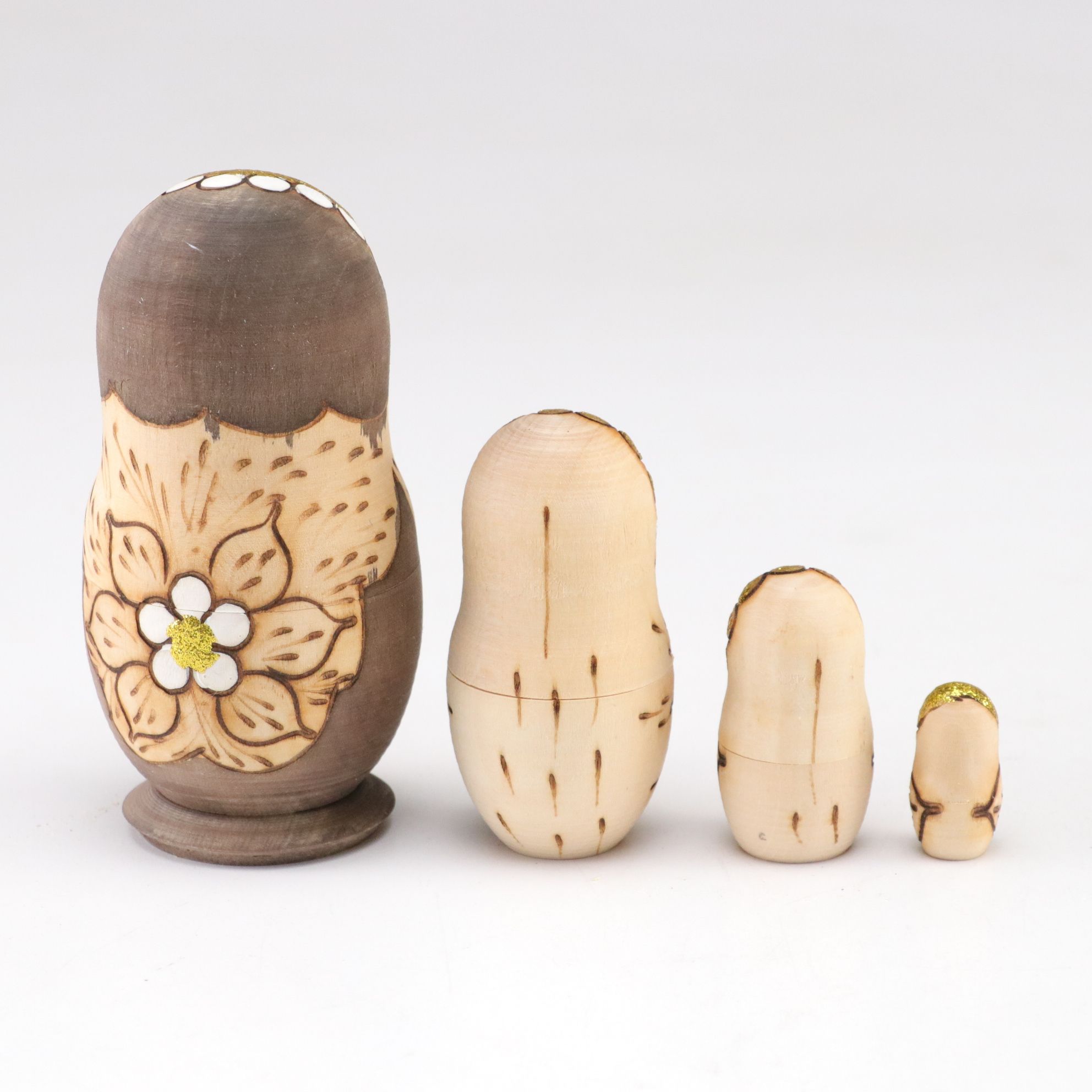 Russian Hand-Painted Wooden Matryoshka Nesting Dolls