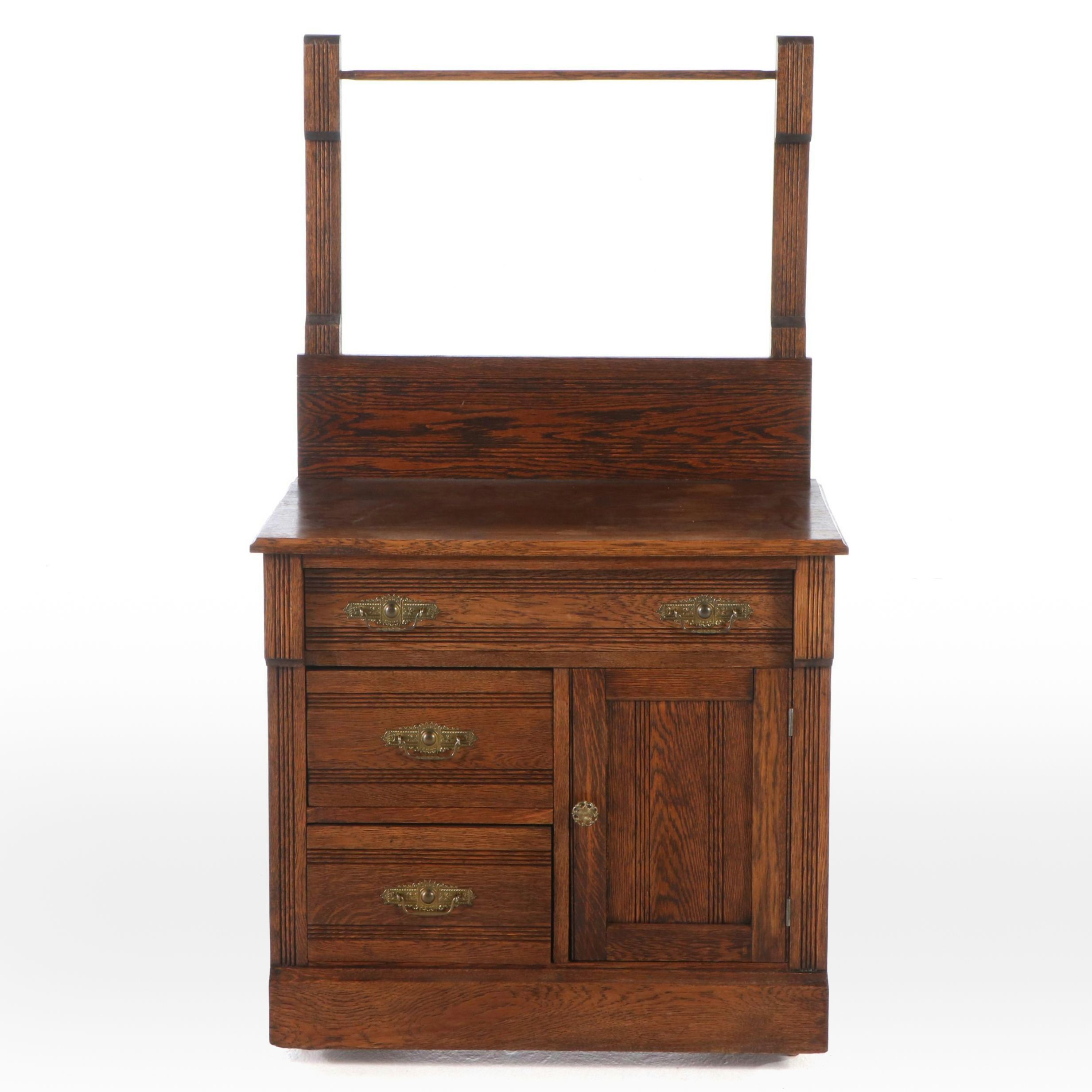 Antique Victorian Oak Washstand