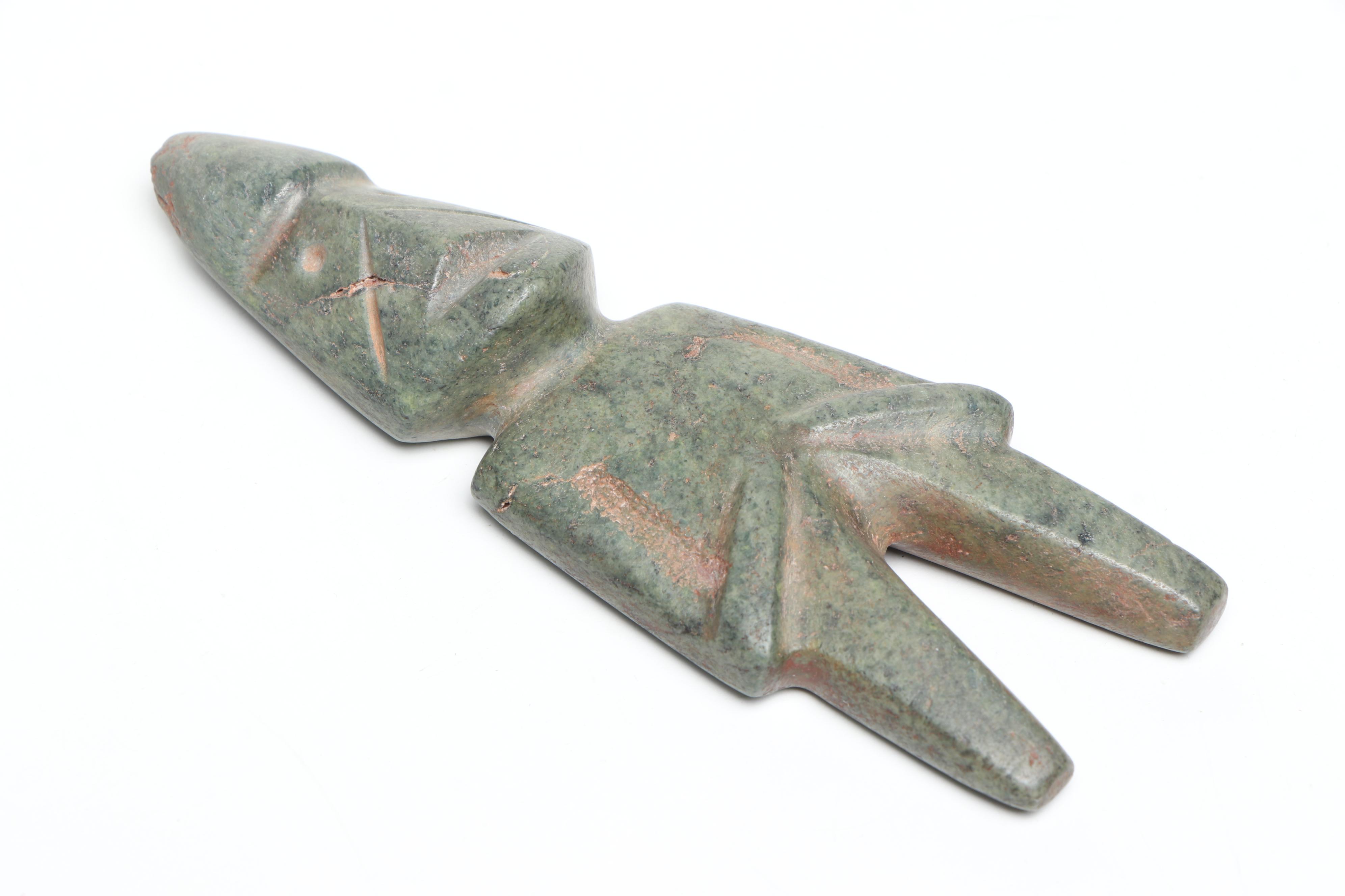 Pre-Columbian Mezcala Carved Serpentine Standing Figure