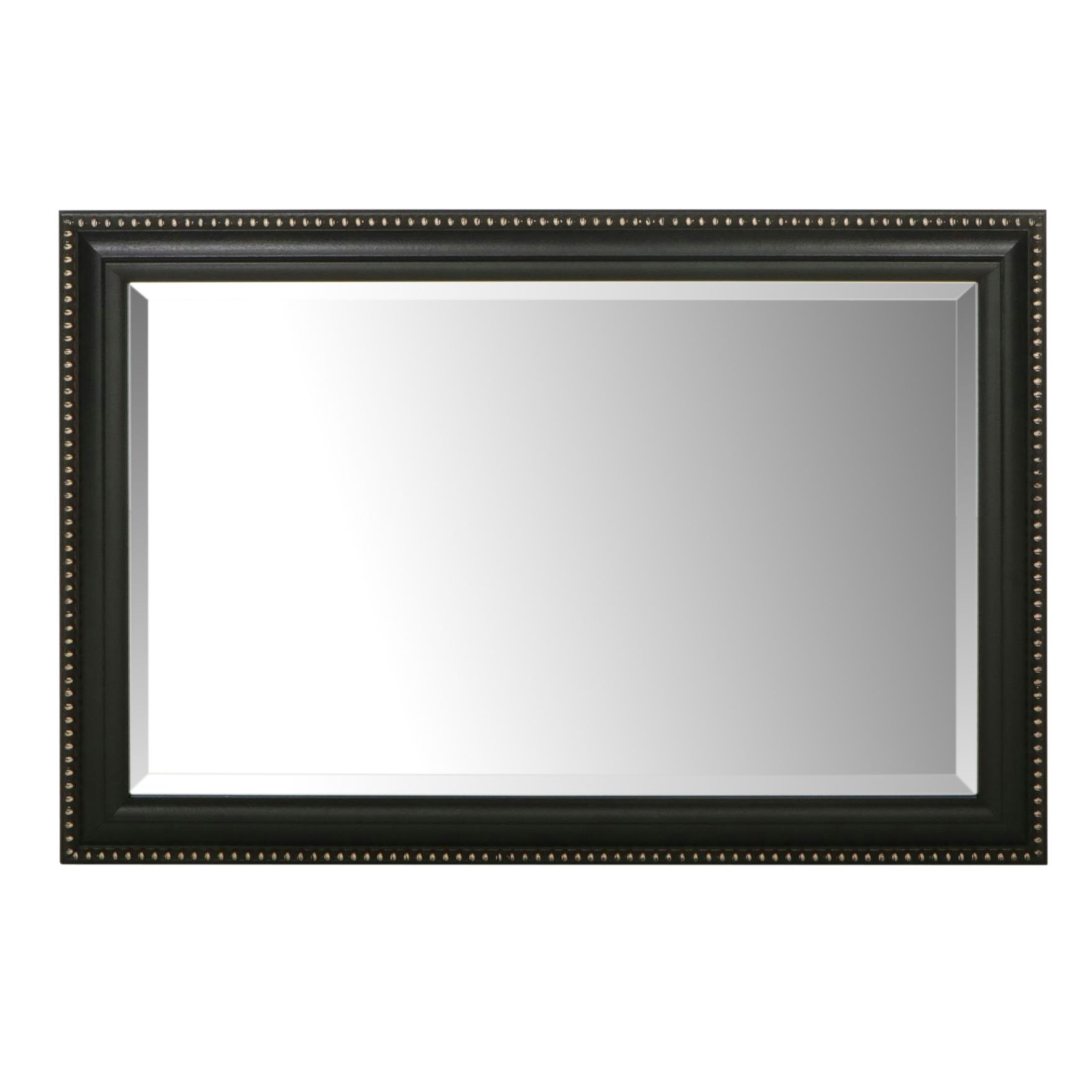 Antiqued Black with Faux Nailhead Trim Wall Mirror