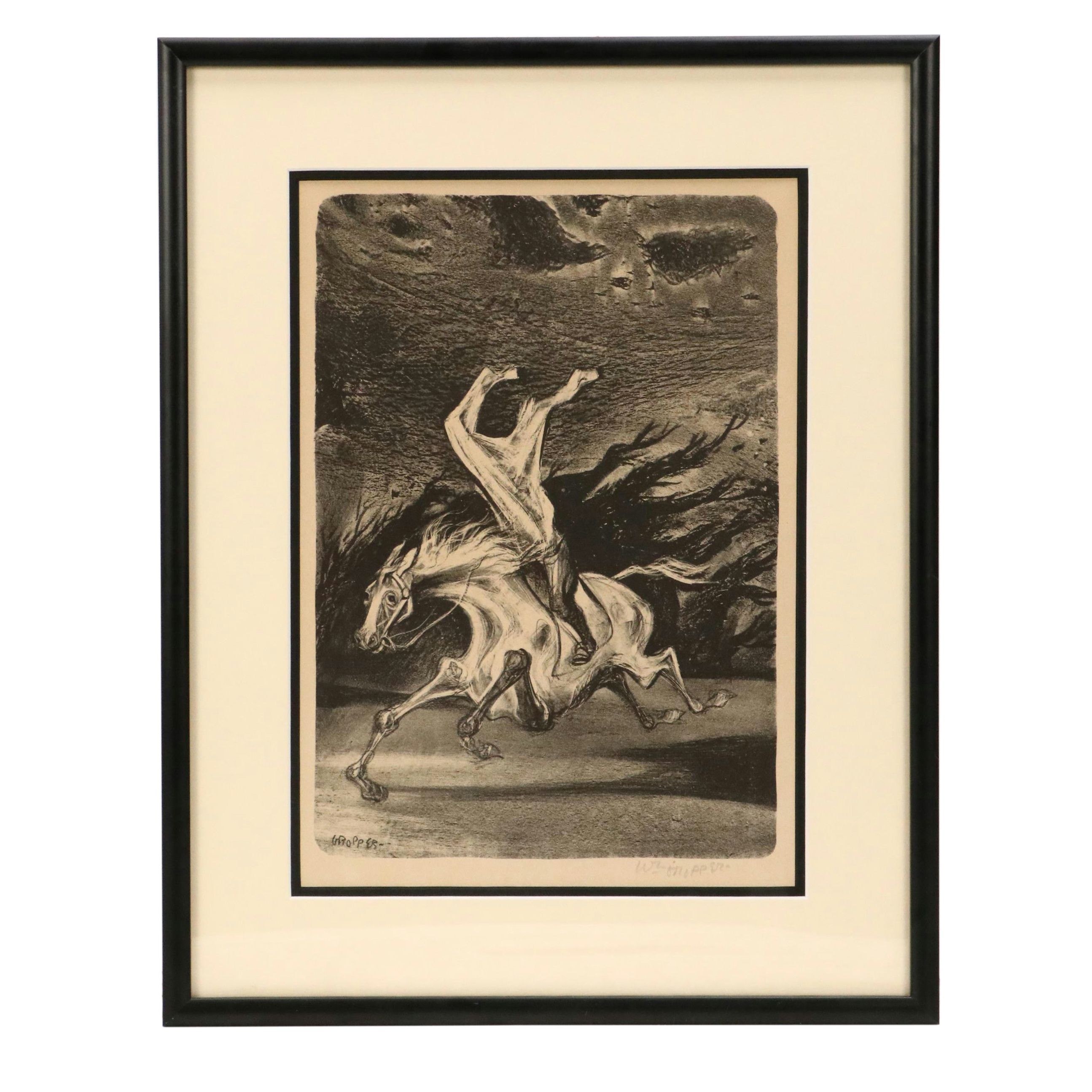 William Gropper Lithograph "Headless Horseman," Circa 1946