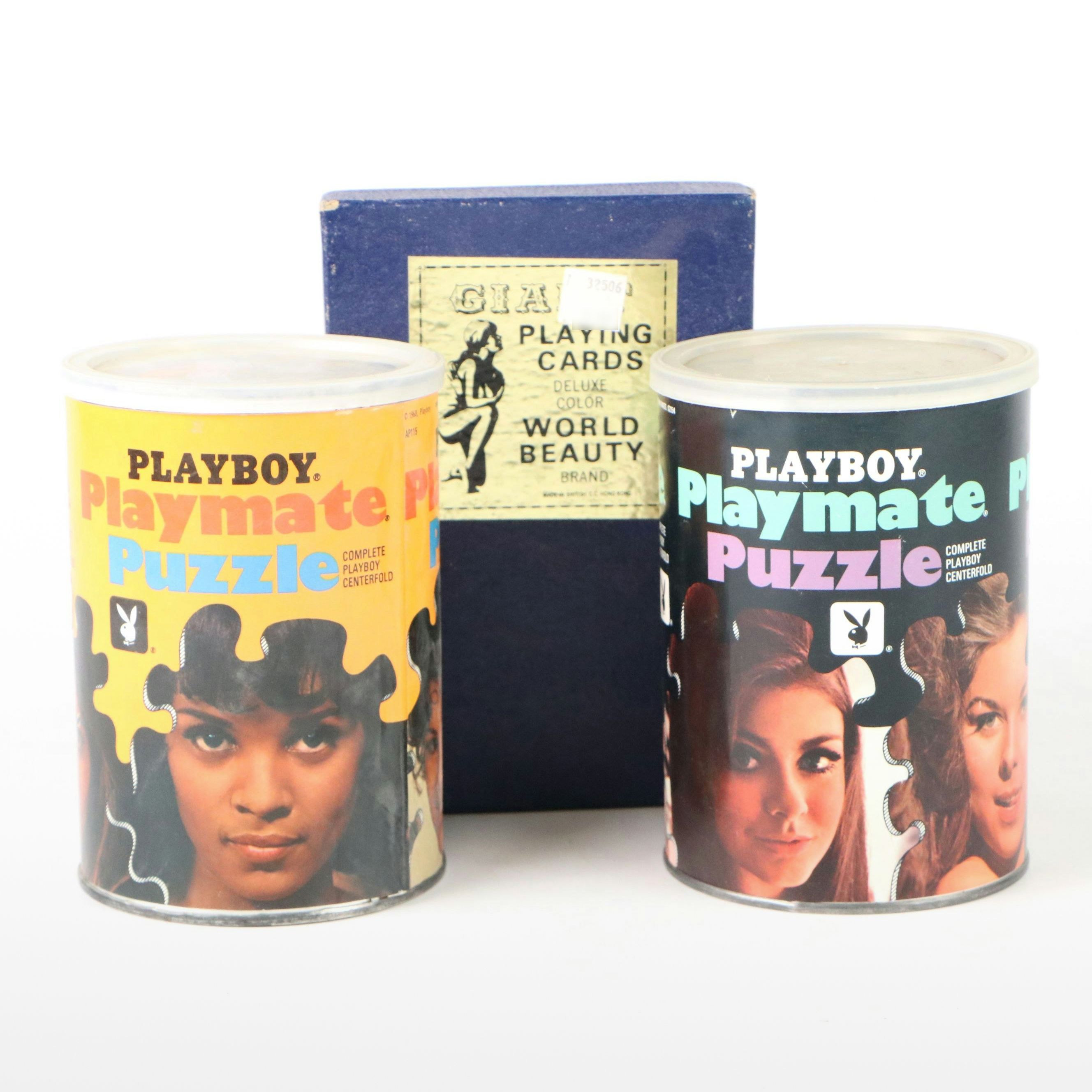 Playboy Playmate Puzzles with Burlesque Playing Cards