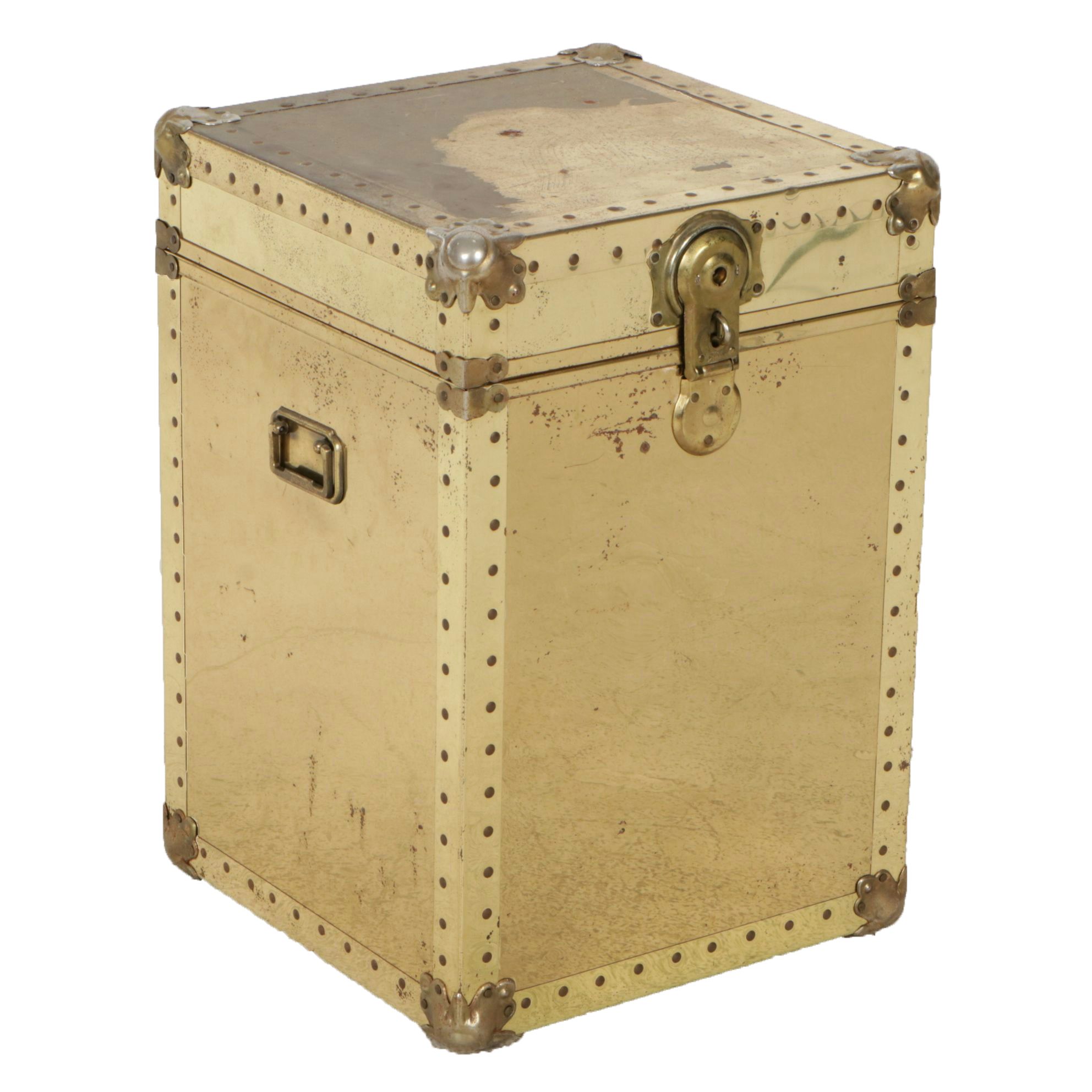 Brass-Finish Cedar-Lined Trunk