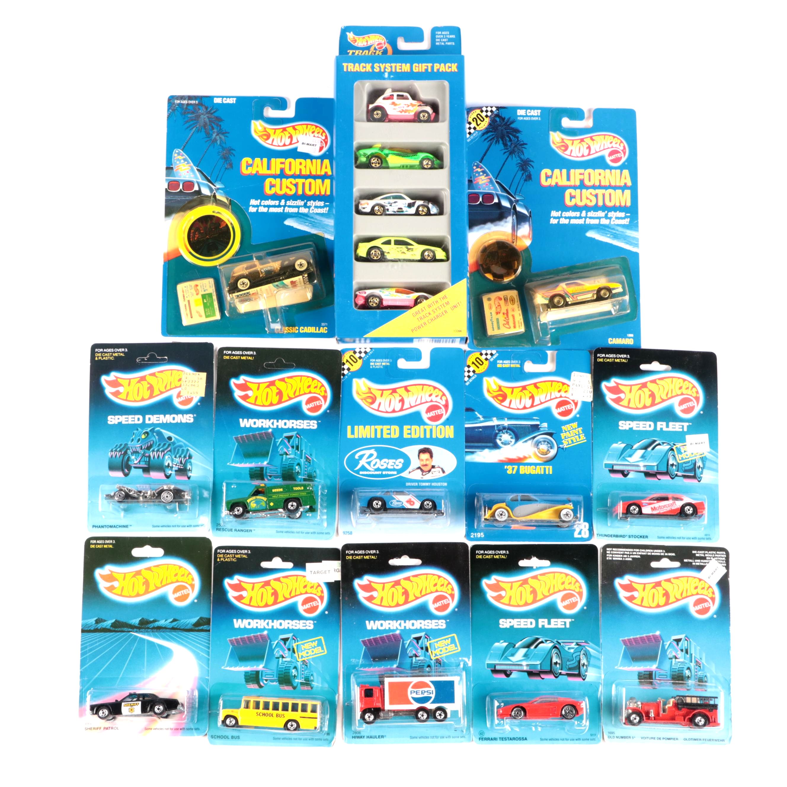 Hot Wheels "Track System Gift Pack" and More Toy Cars, 1980s–1990s