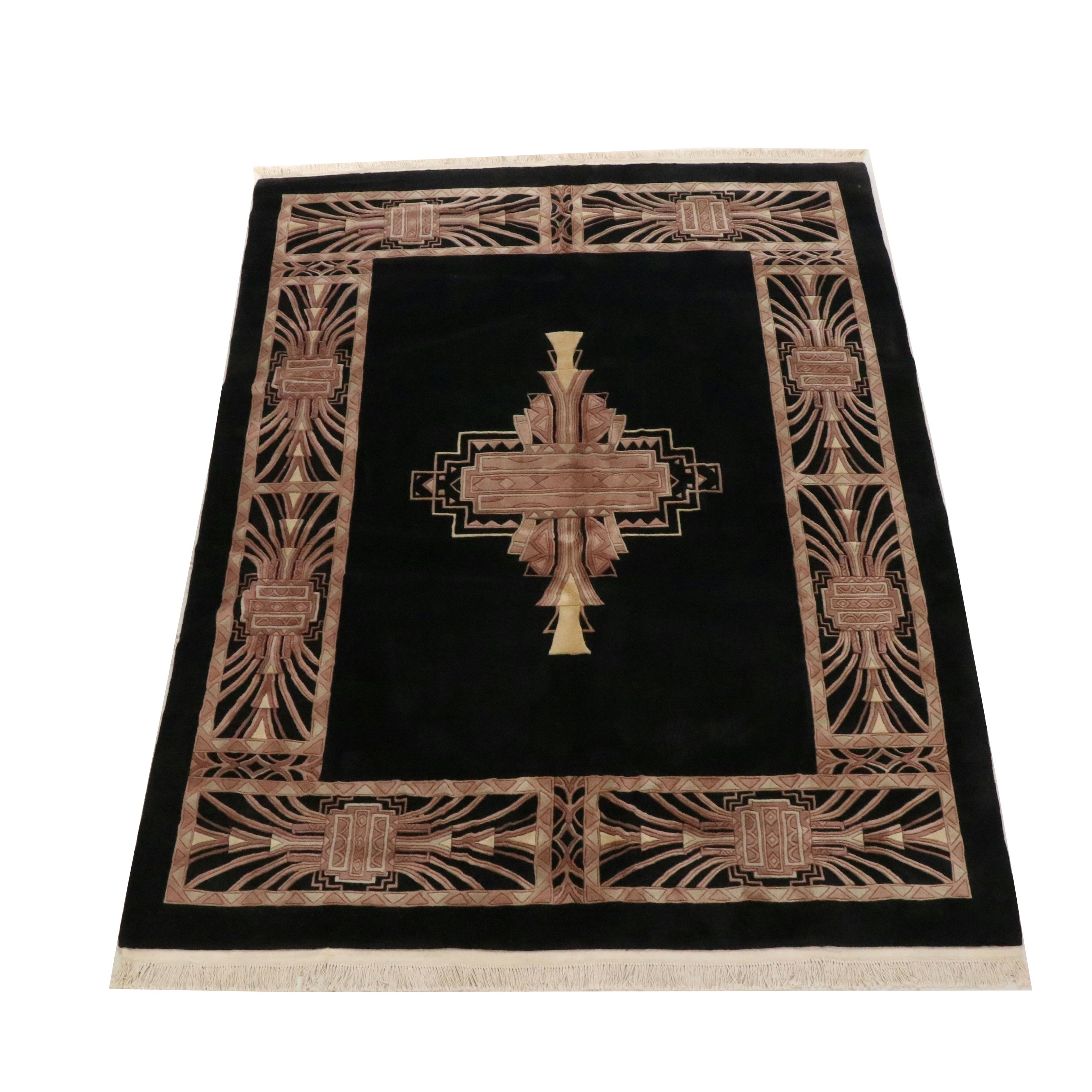 7'6 x 10'4 Hand-Knotted Chinese Contemporary Art Deco Area Rug