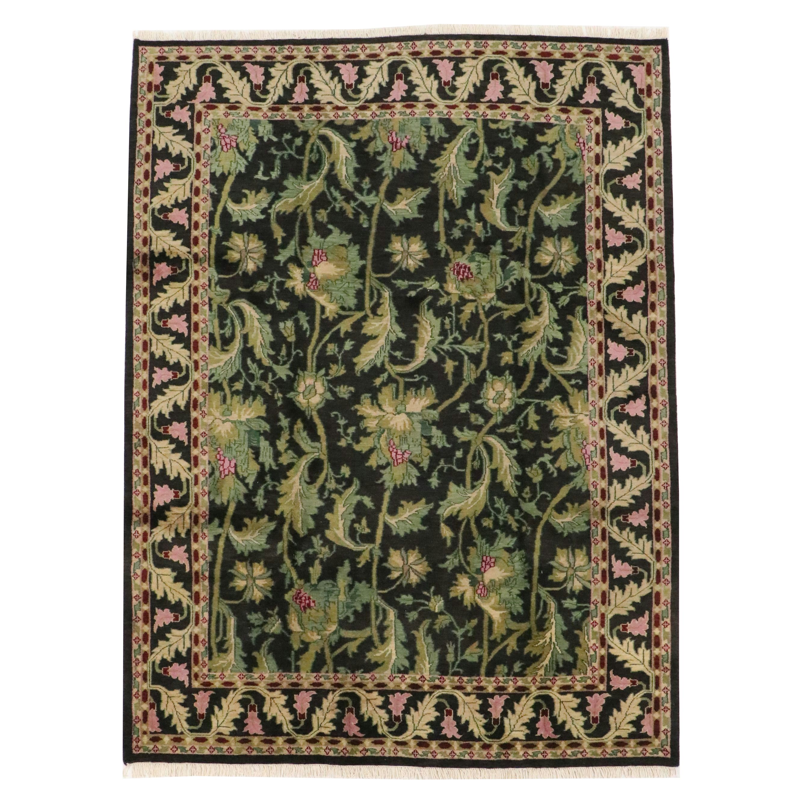 8'8 x 11'11 Hand-Knotted Indian Agra Area Rug