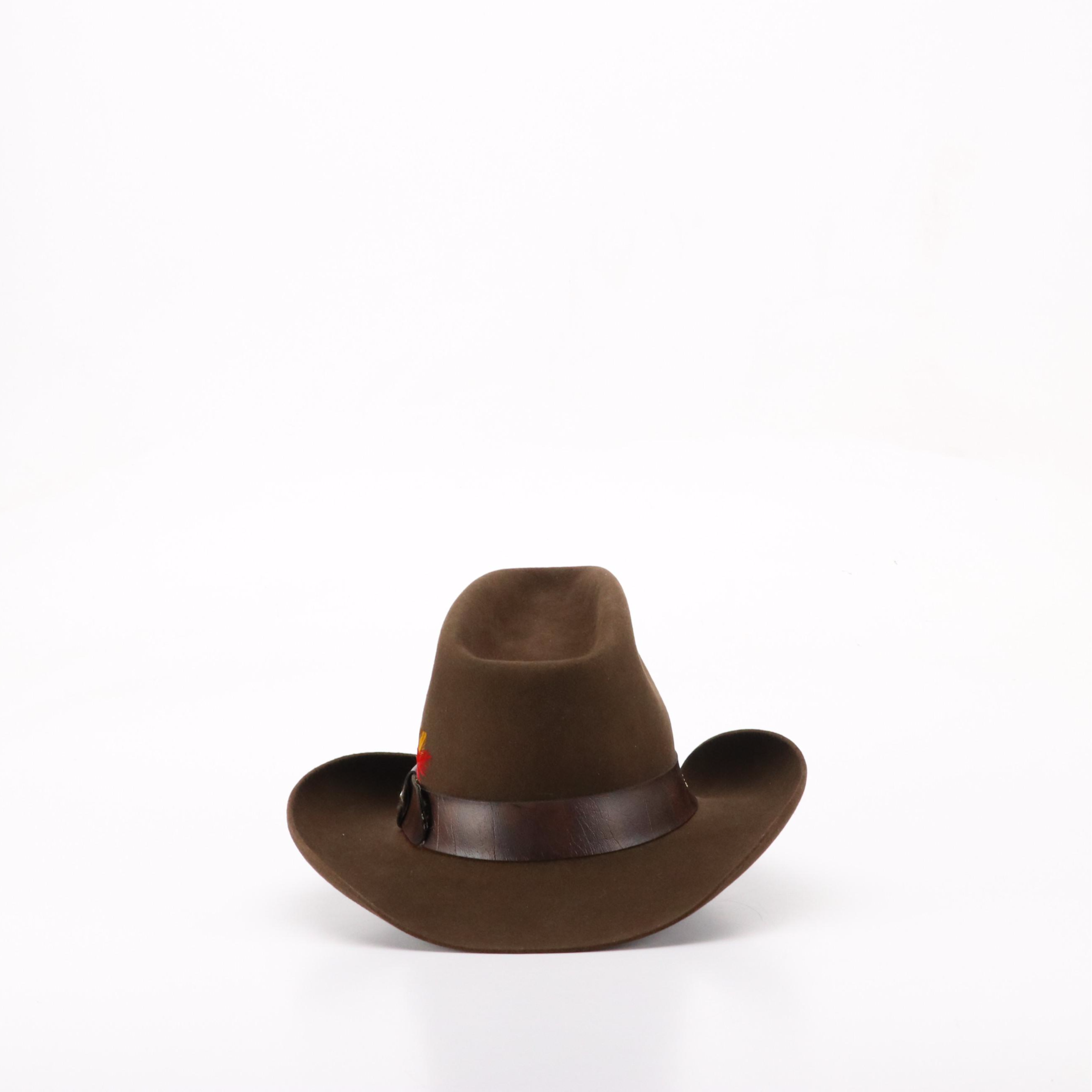 Stetson JBS Heritage 4X Beaver Fur Felt Western Hat with Travel Case