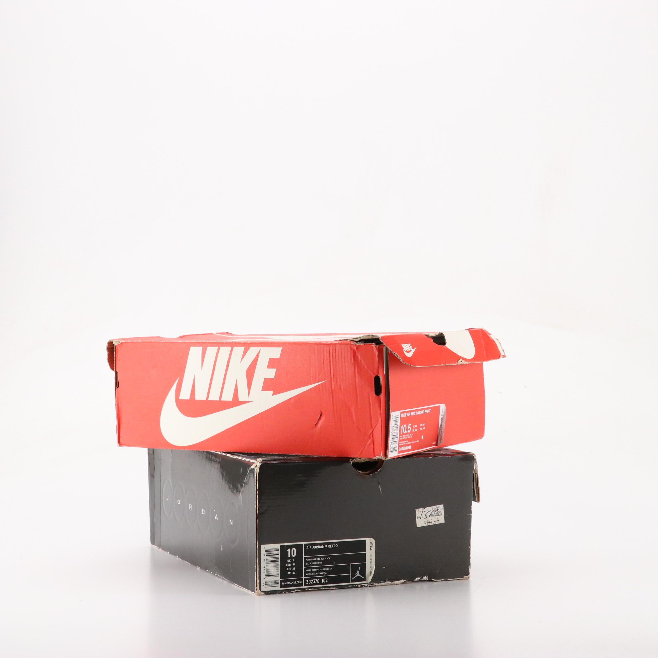 Men's Nike Air Jordan 9 and Air Shake Ndestrukt "Hoops Throwback" Sneakers