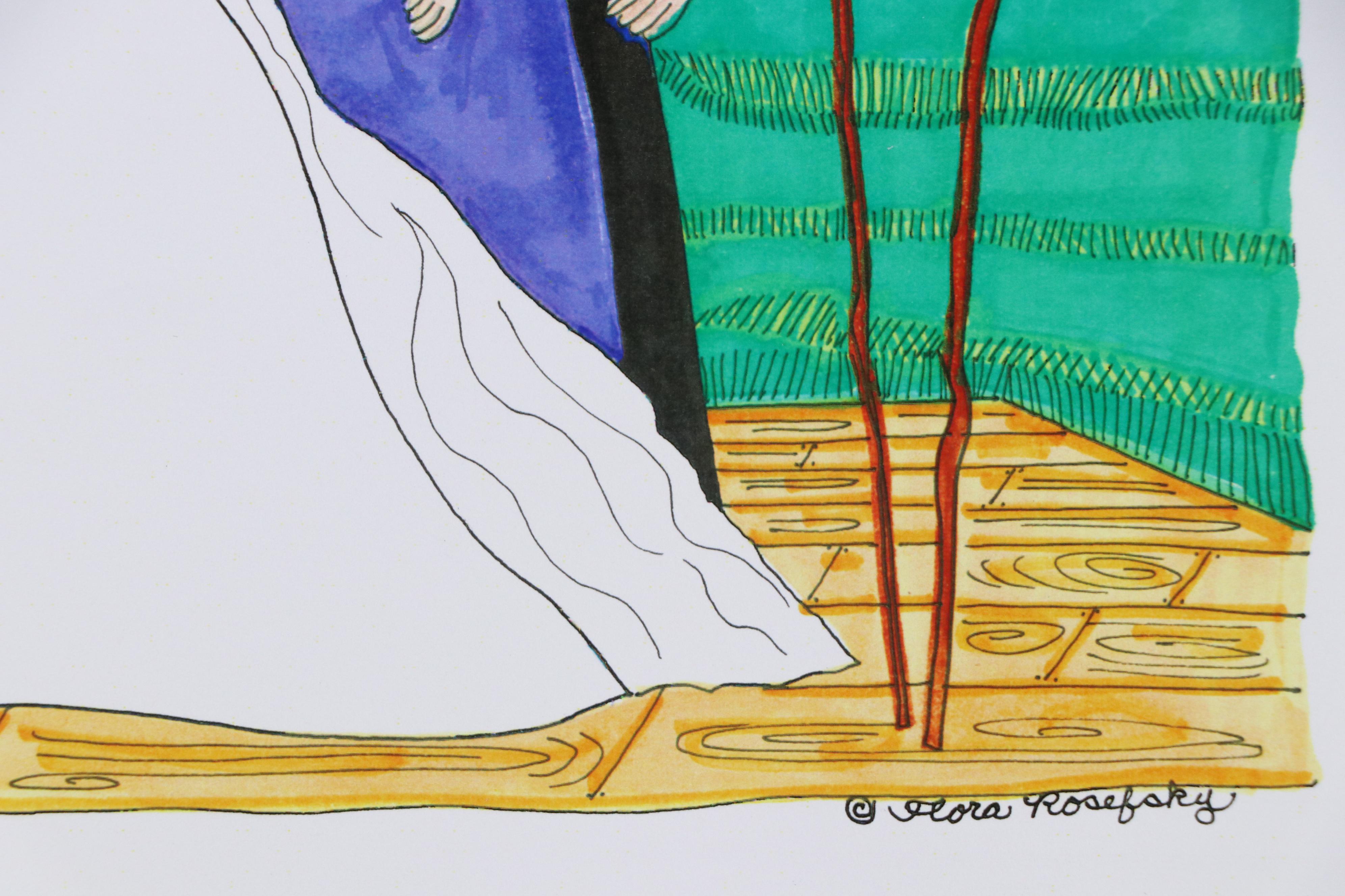 Flora Rosefsky Judaic Photomechanical Print, Late 20th Century