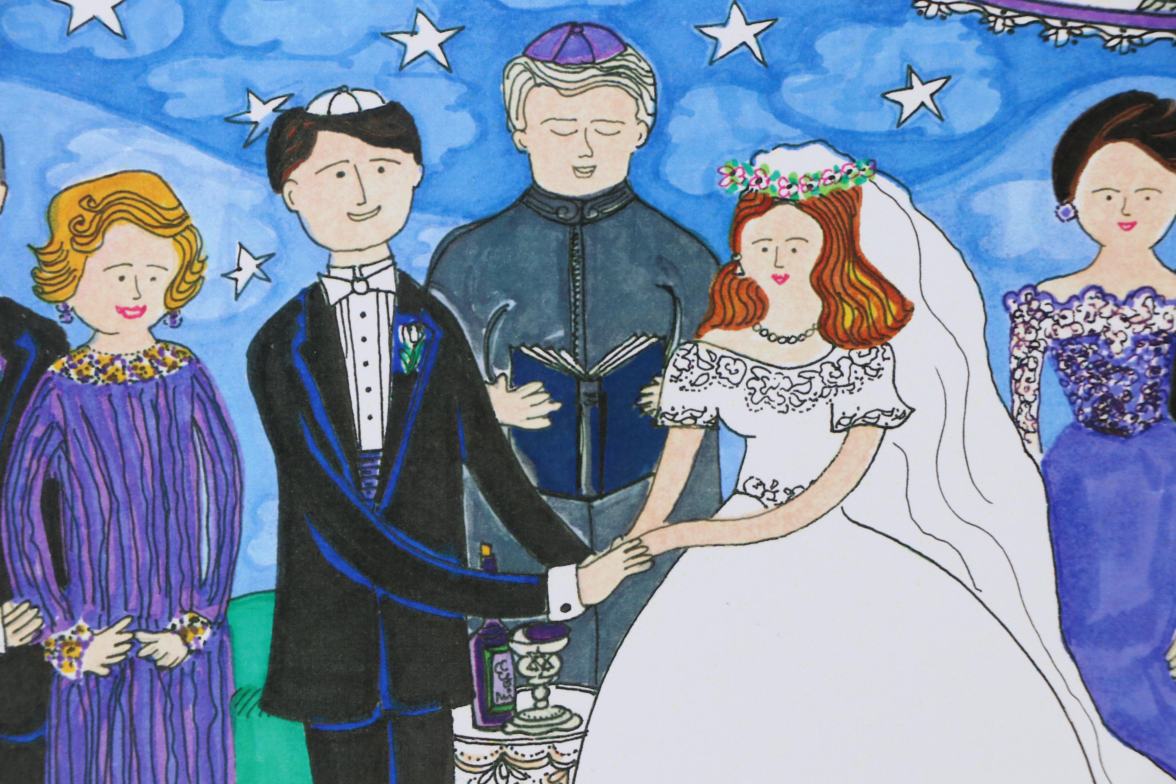 Flora Rosefsky Judaic Photomechanical Print, Late 20th Century