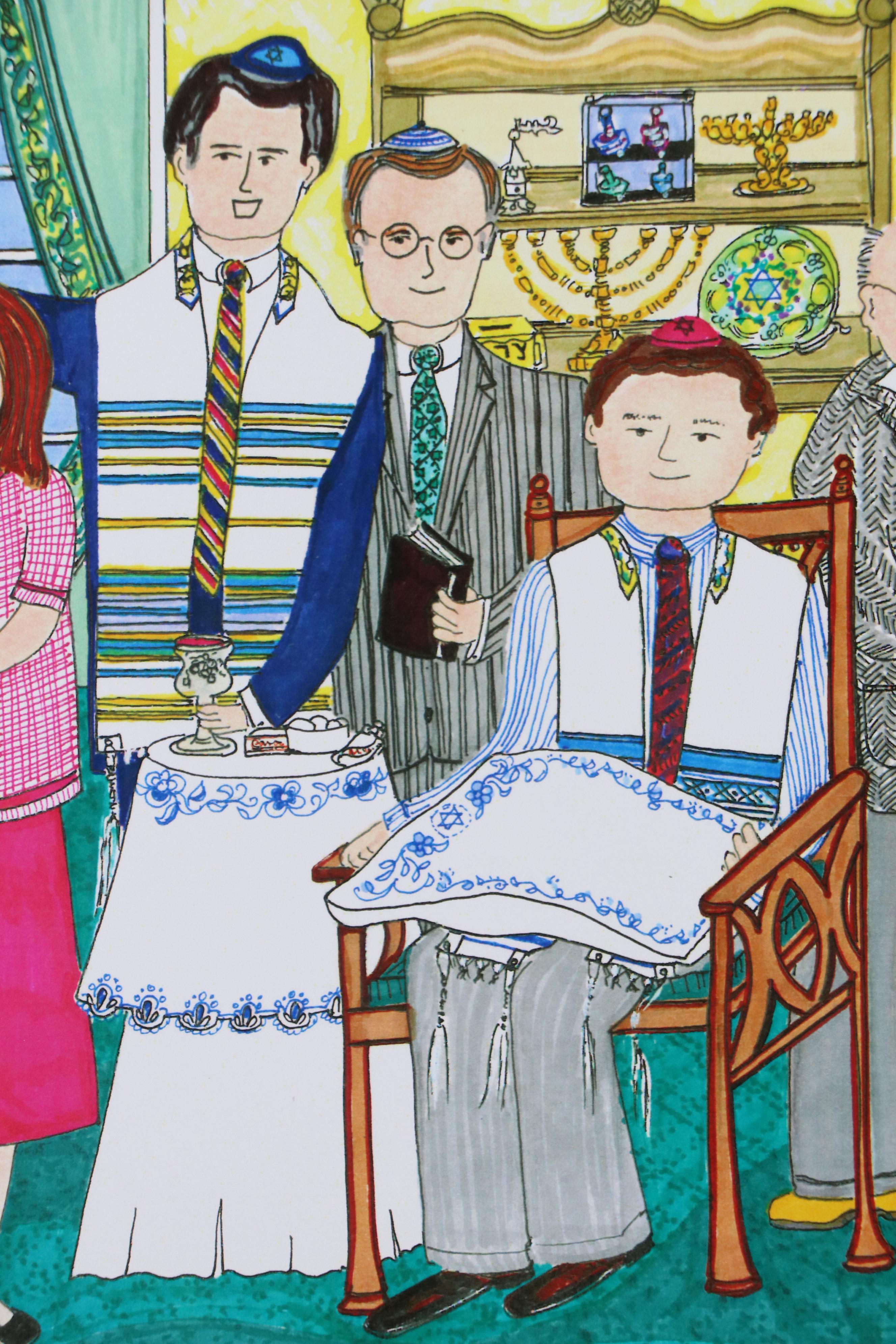 Flora Rosefsky Judaic Photomechanical Print, Late 20th Century