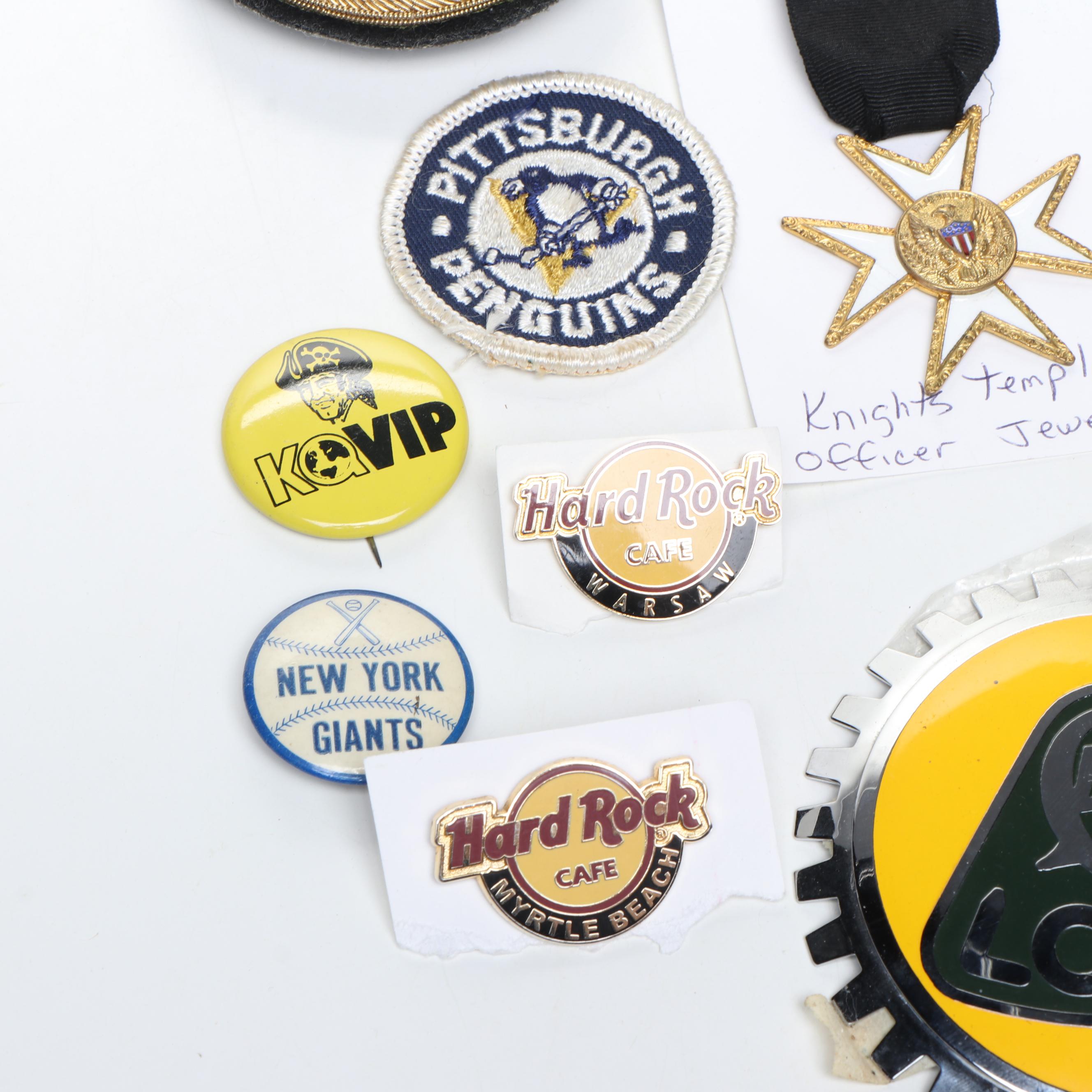 Pittsburgh Steelers 1978 Schedule Coins with Wooden Nickels and Assorted Pins