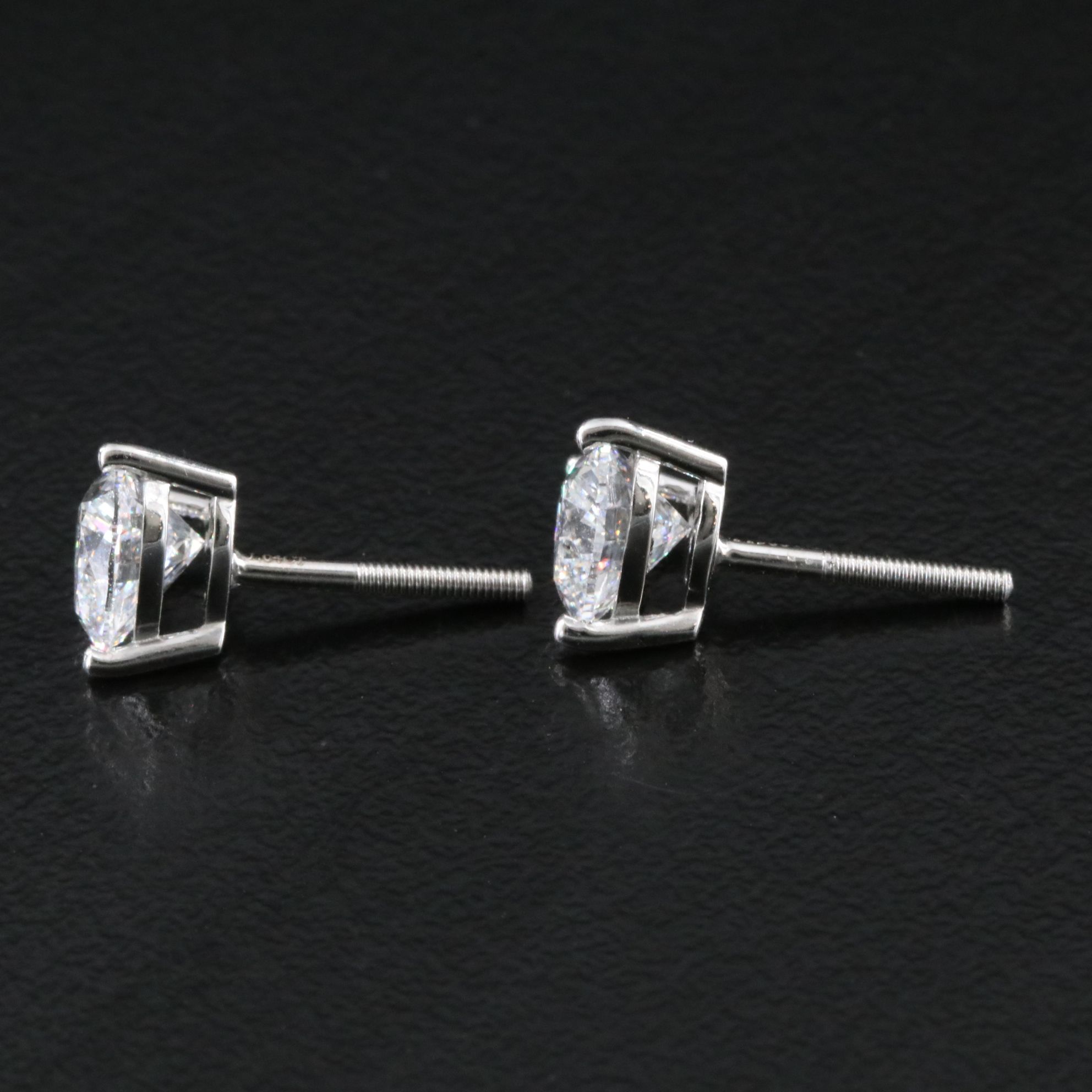 Platinum 2.08 CT Lab Grown Diamond Stud Earrings with IGI Reports