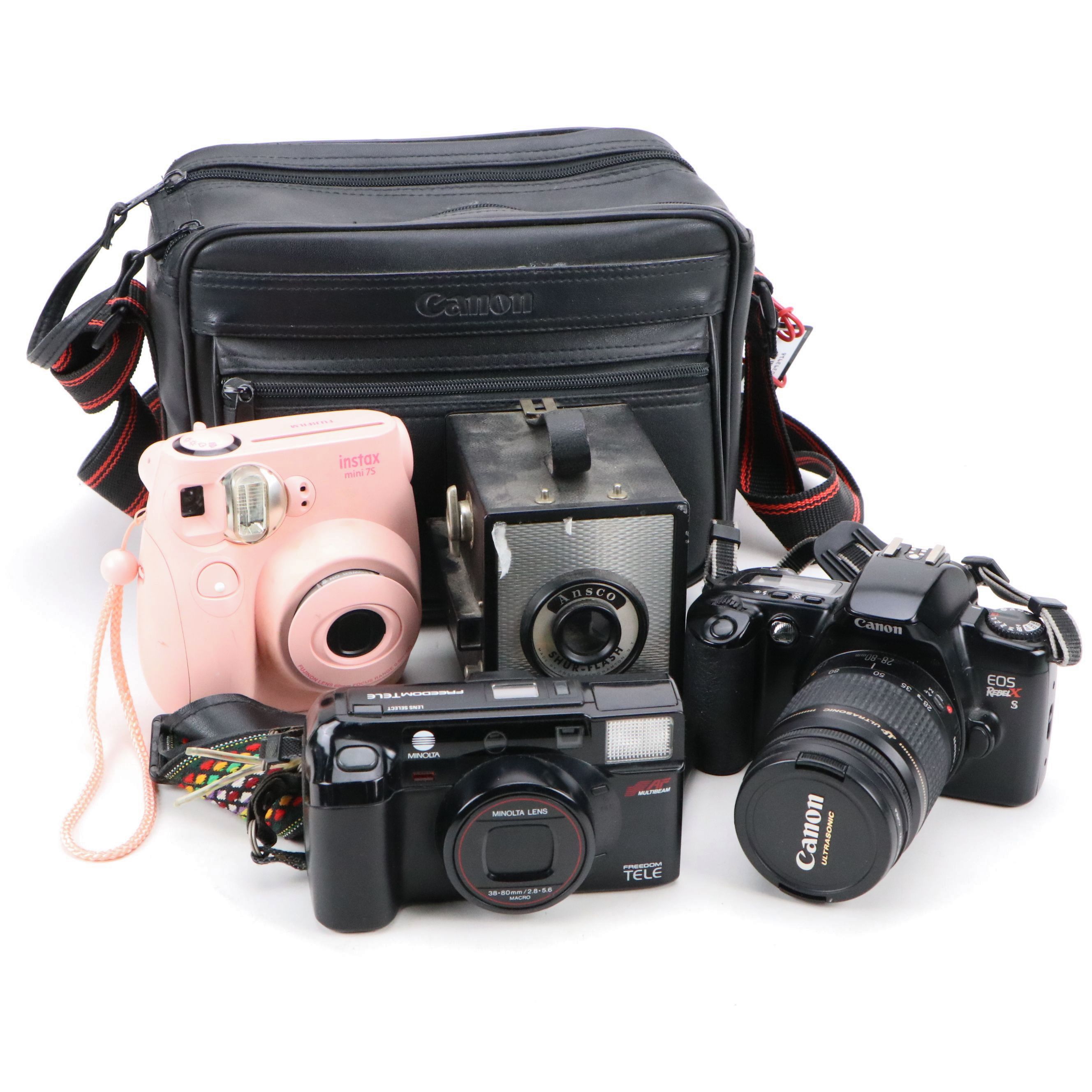 Ansco Shur-Flash Box Camera & Canon, Minolta, Fujifilm Digital Cameras, More