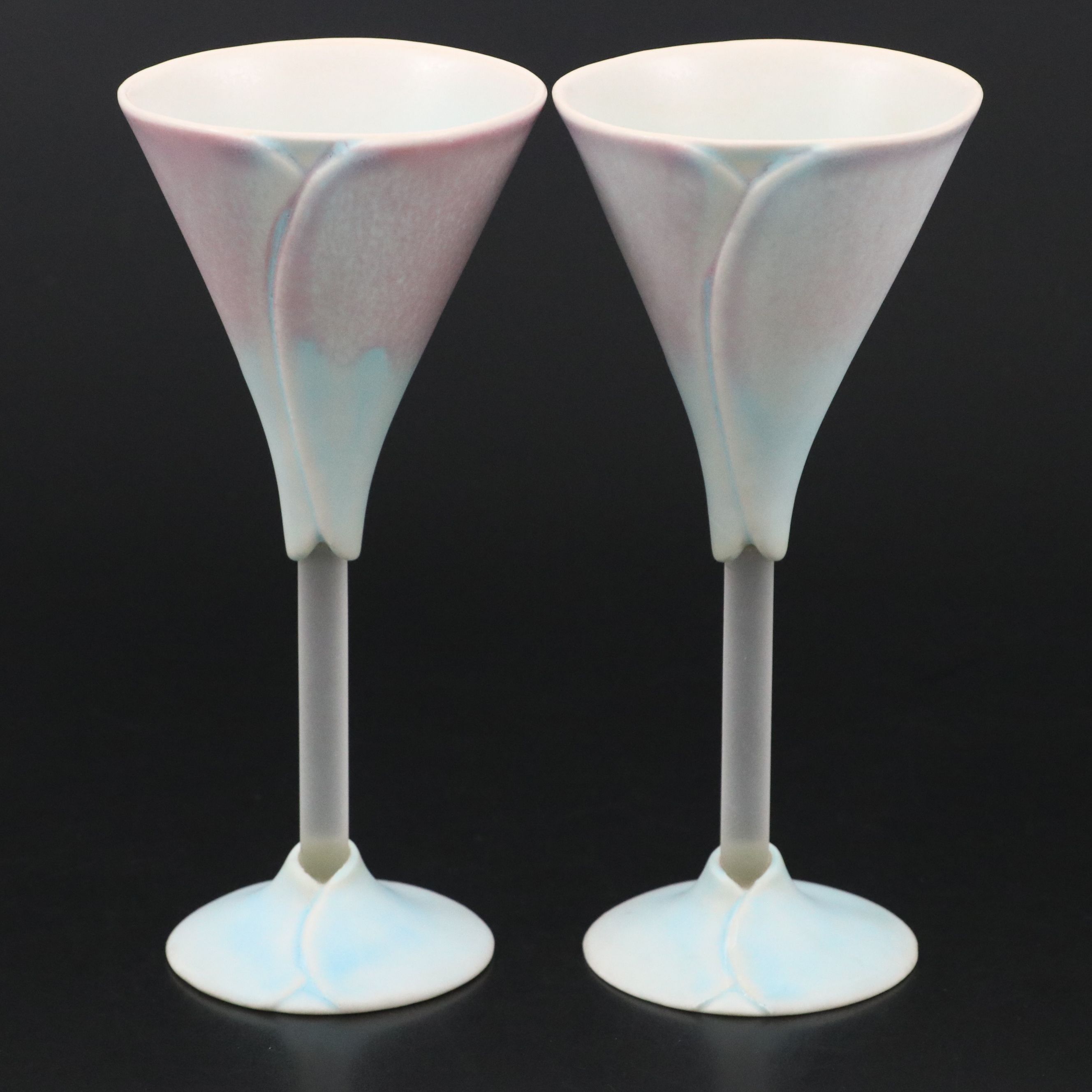 Newman Ceramic Works Art Pottery Goblets