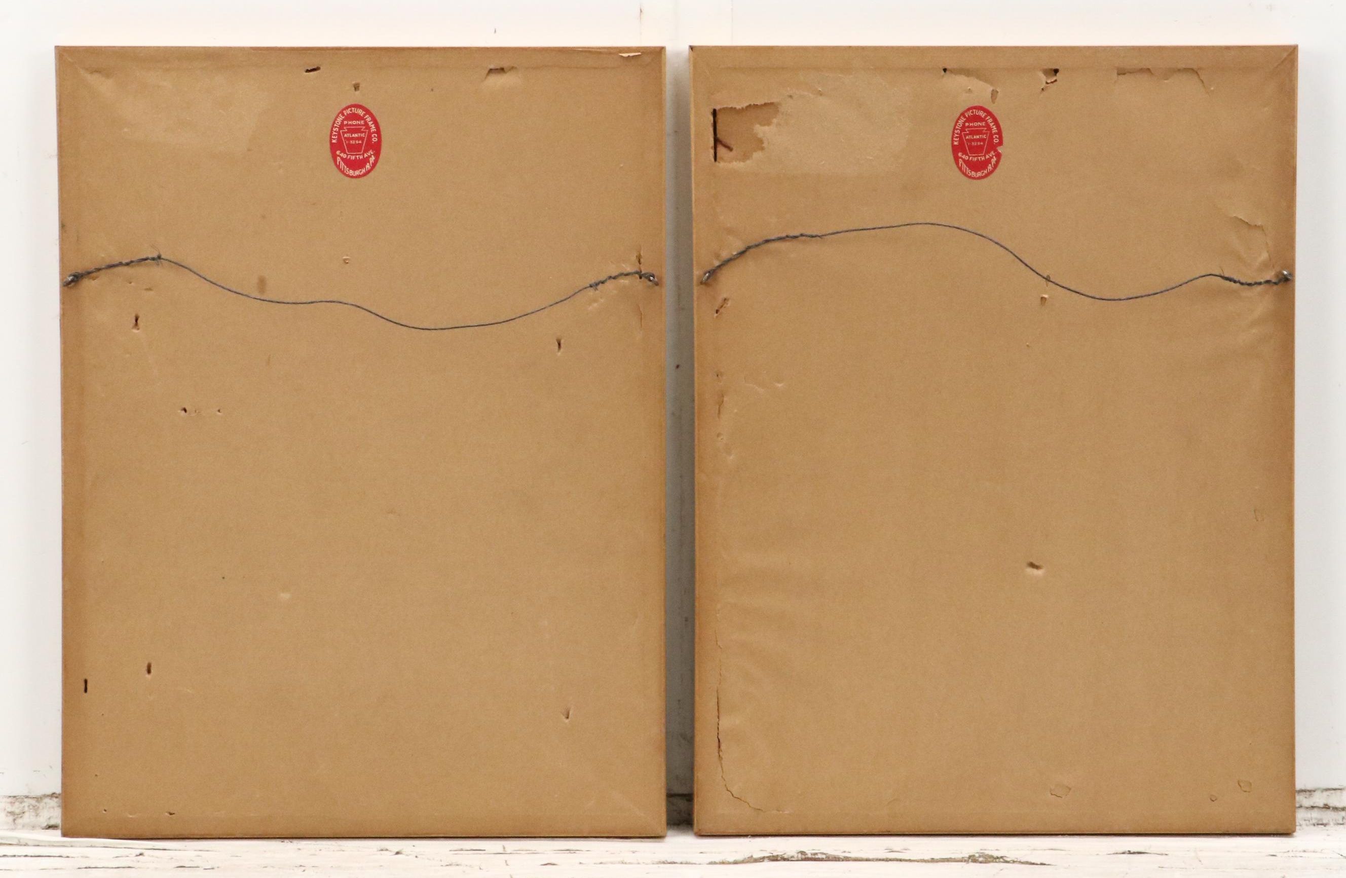 Watercolor Paintings of Central American Village Scenes, Late 20th Century