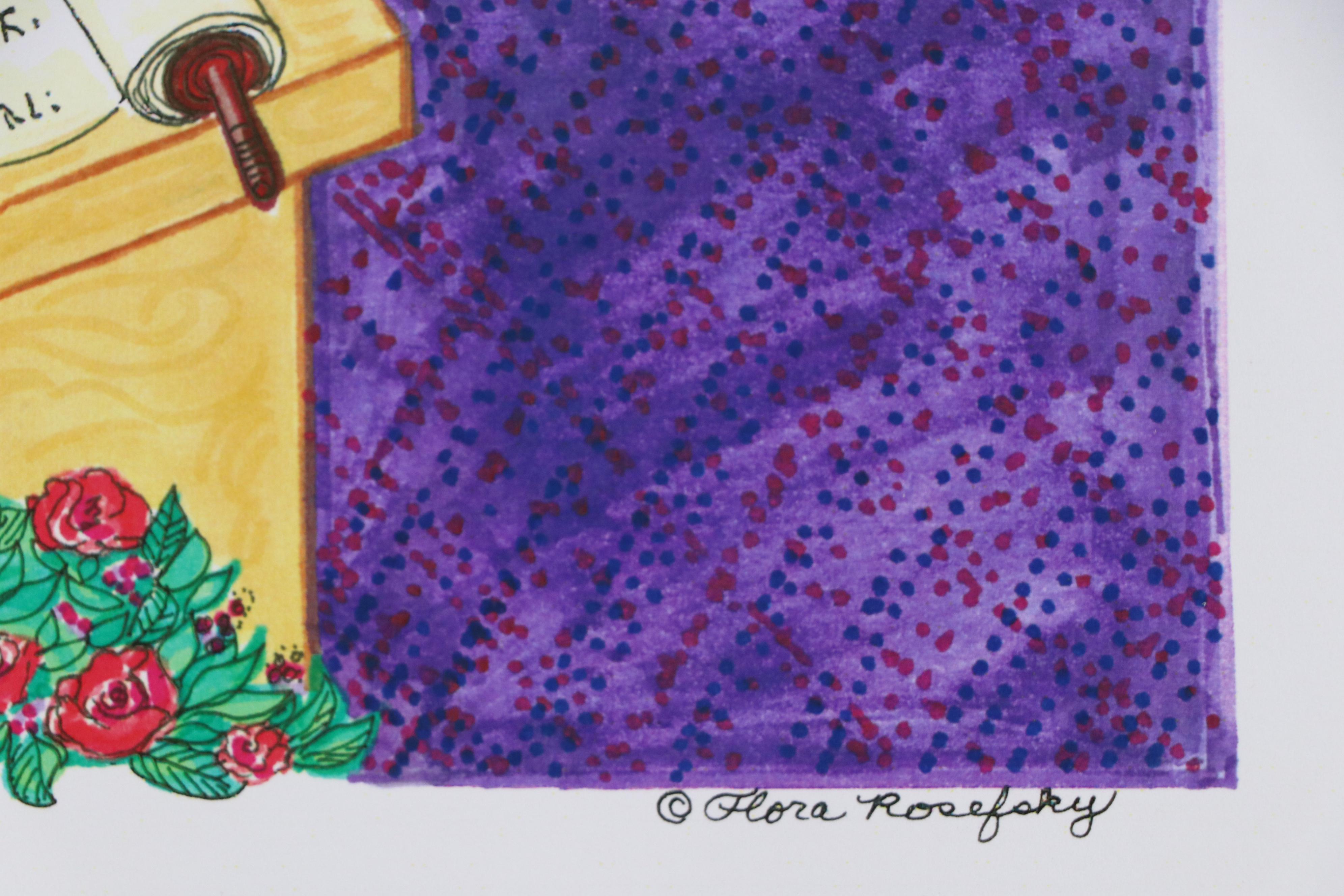 Flora Rosefsky Judaic Photomechanical Print, Late 20th Century