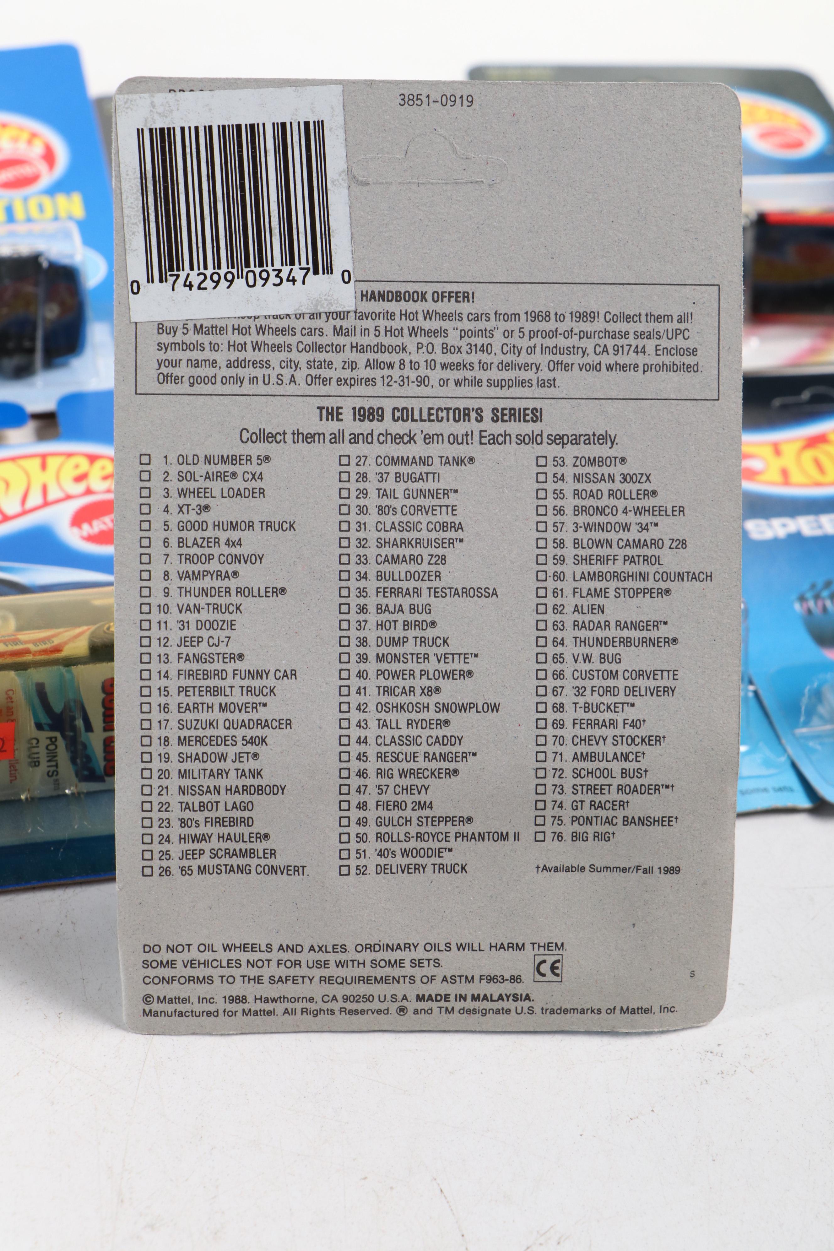 Hot Wheels "Phantomachine," "Fangster" and More Toy Cars, 1980s–1990s