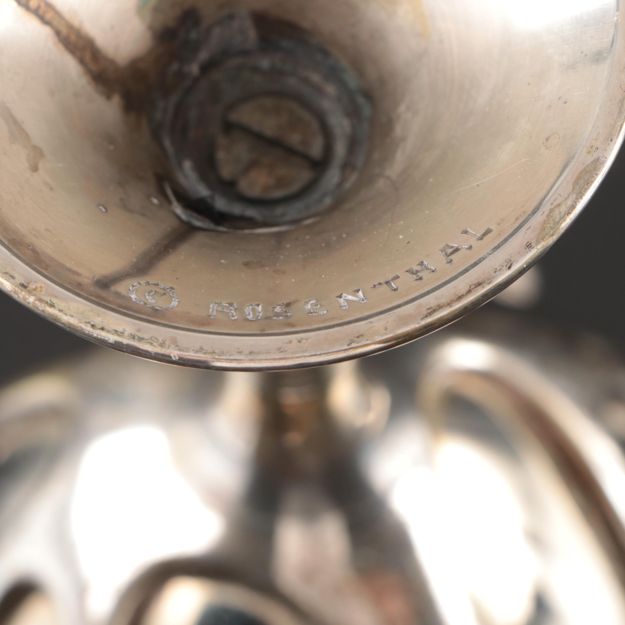Rosenthal "Tree of Life" and Silver Plate Kiddush Cups with Seder Plates