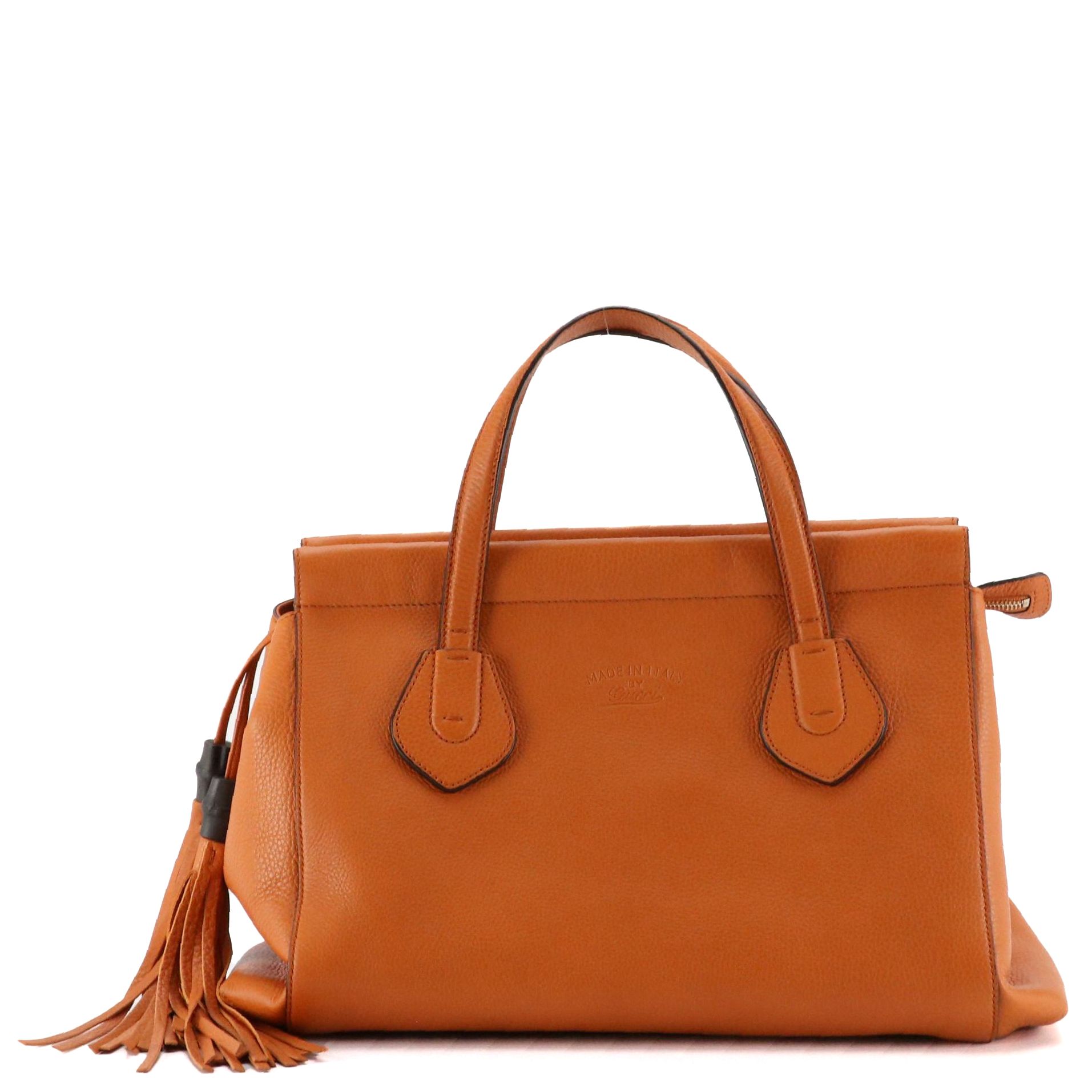 Gucci Bamboo Tassel Tote in Pebble Leather