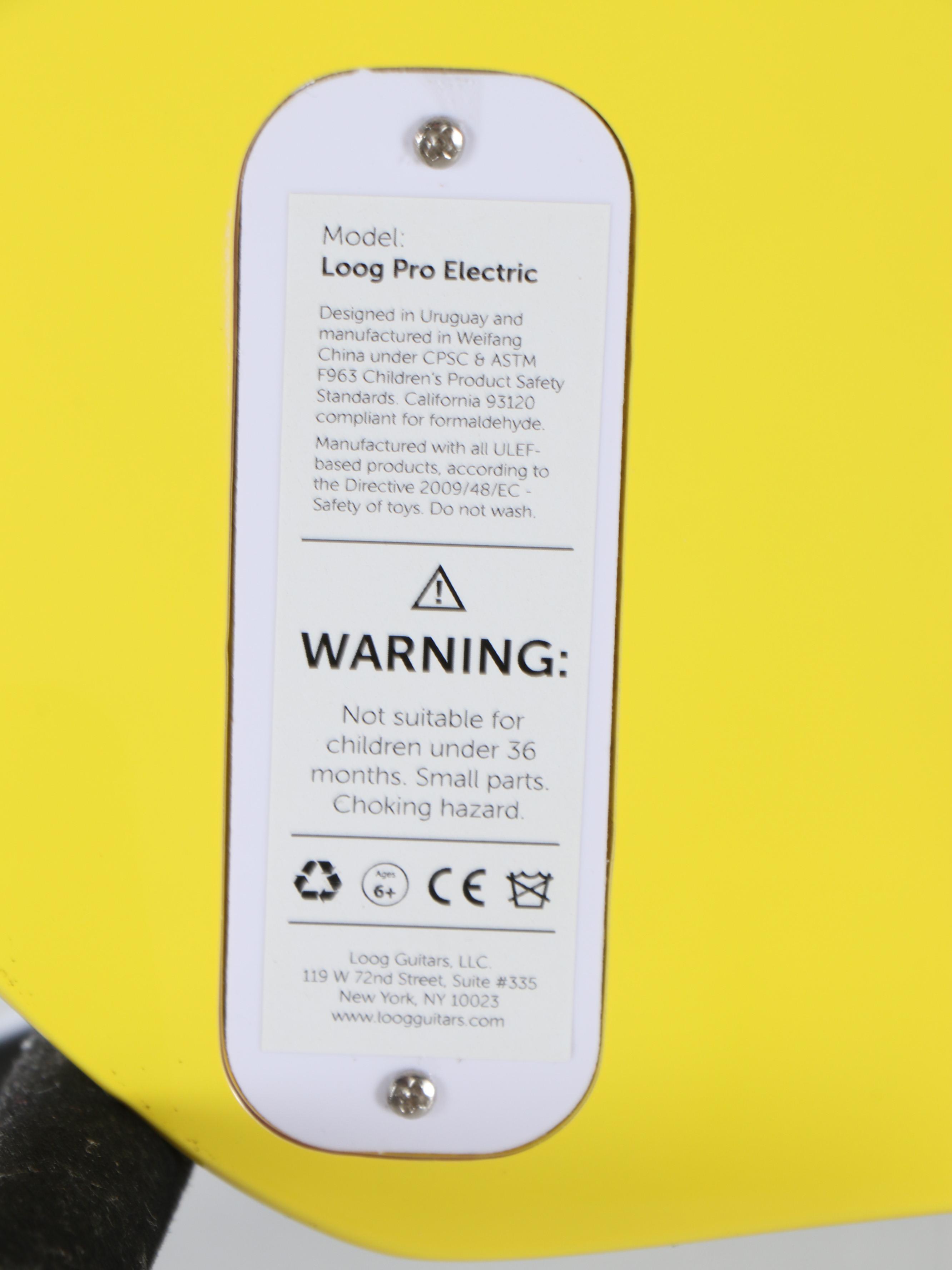 Loog Pro-Electric Children's Three-String Beginner Guitar with Learning Material