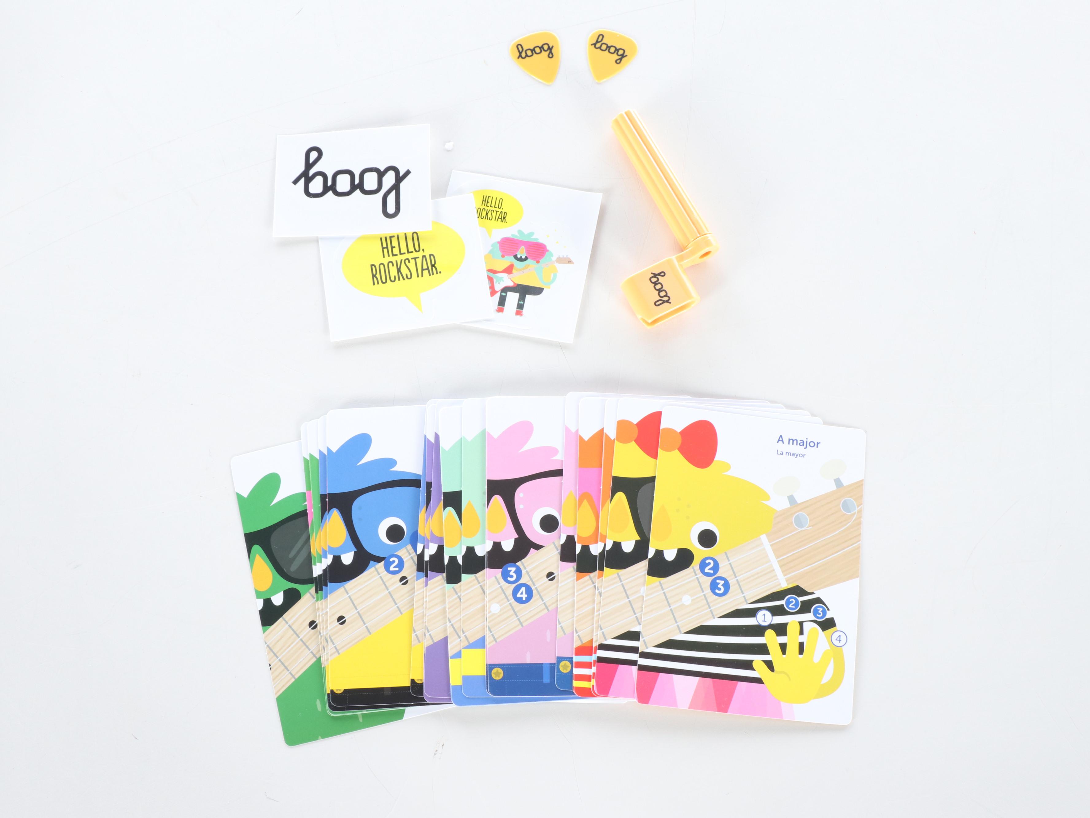 Loog Pro-Electric Children's Three-String Beginner Guitar with Learning Material