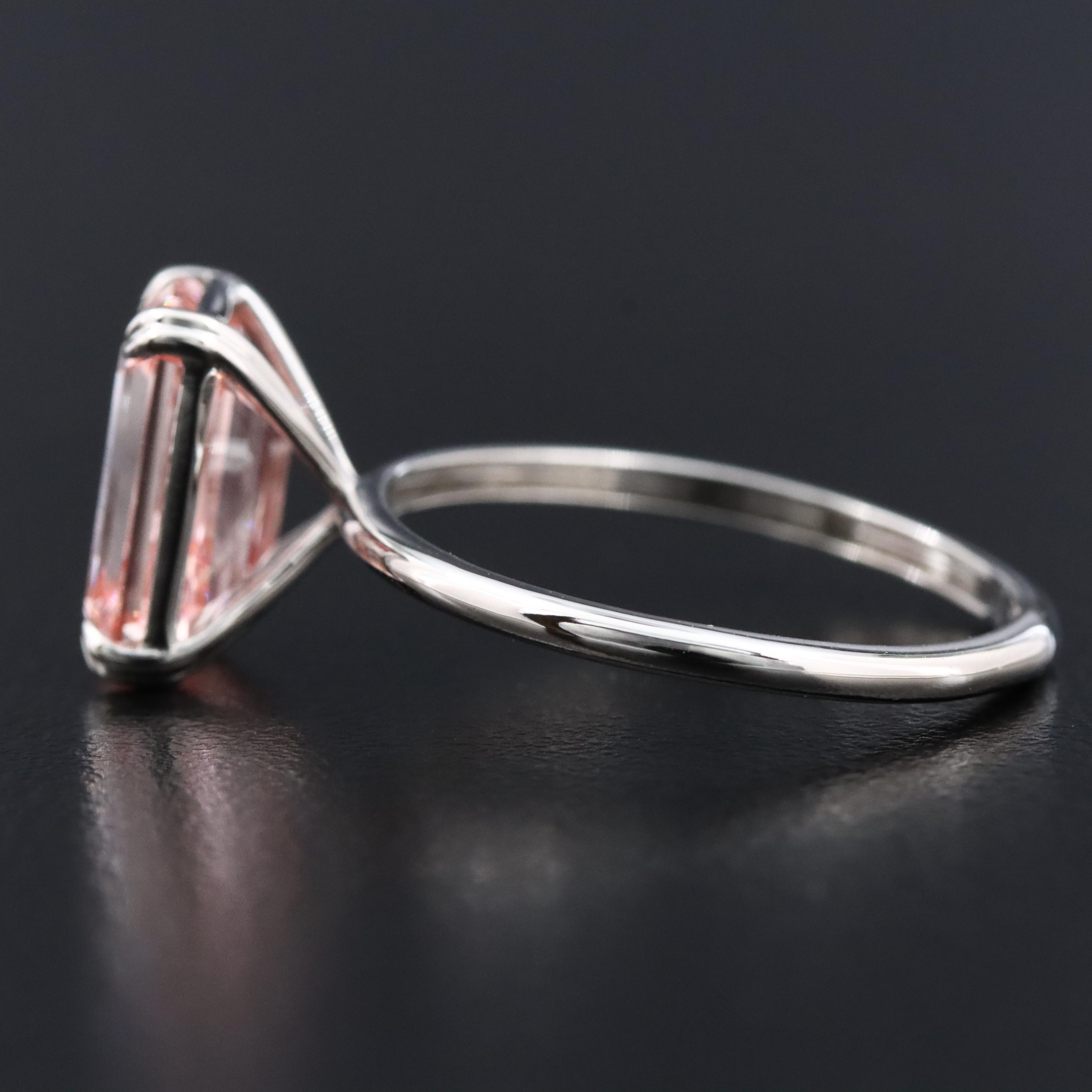 Platinum 3.09 CT Lab Grown Fancy Pink Diamond Solitaire Ring with IGI Report