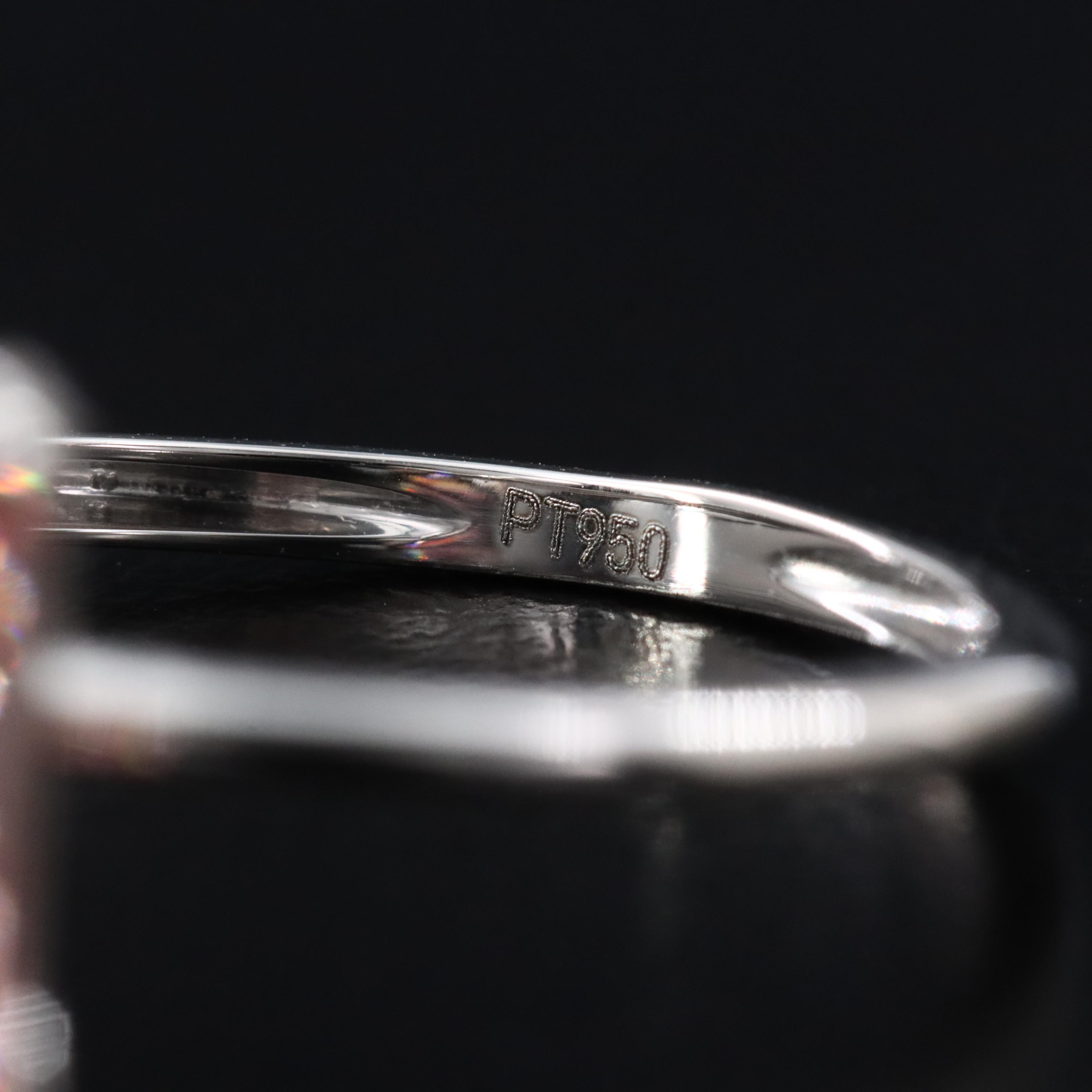 Platinum 3.09 CT Lab Grown Fancy Pink Diamond Solitaire Ring with IGI Report