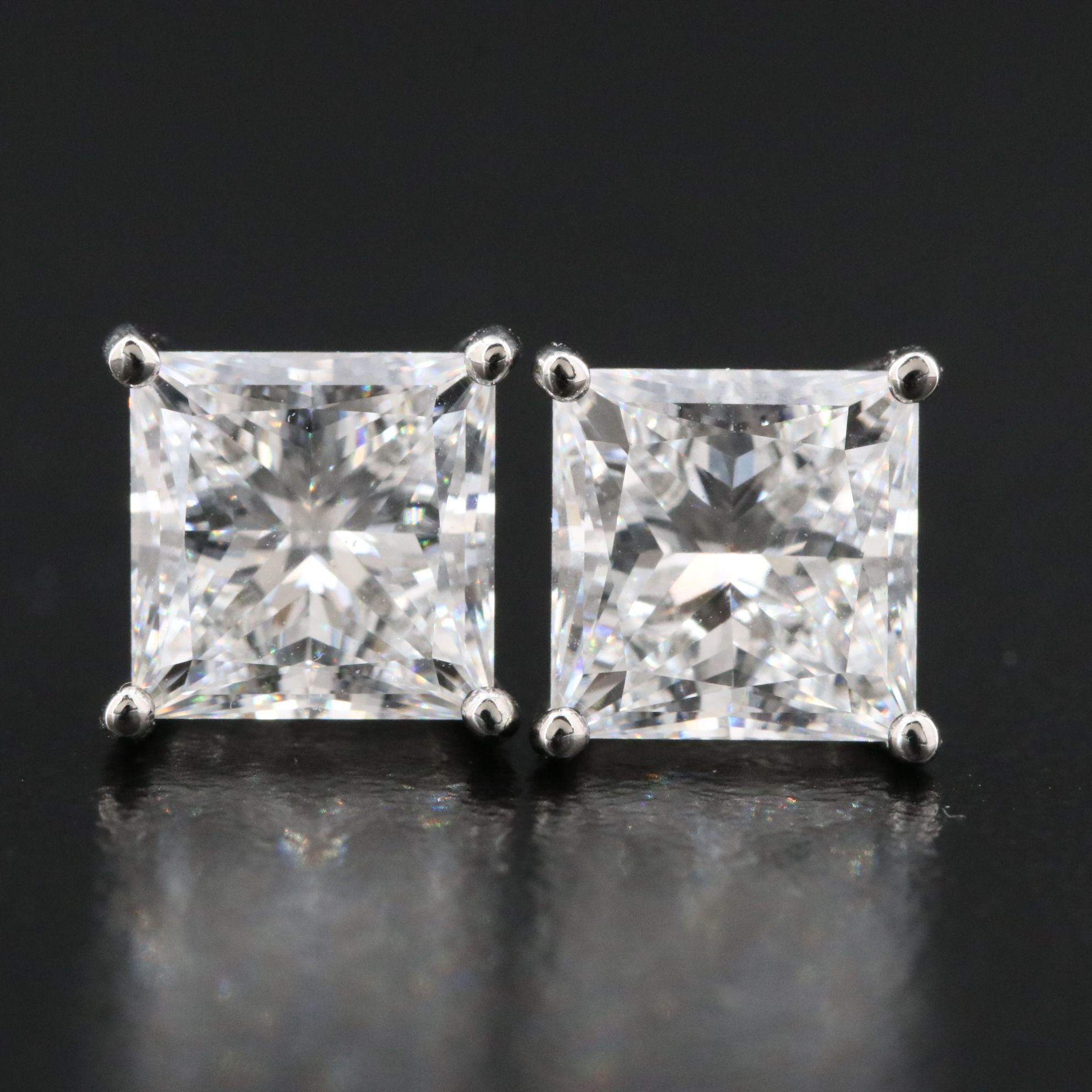 Platinum 4.53 CTW Lab Grown Diamond Stud Earrings with IGI Reports