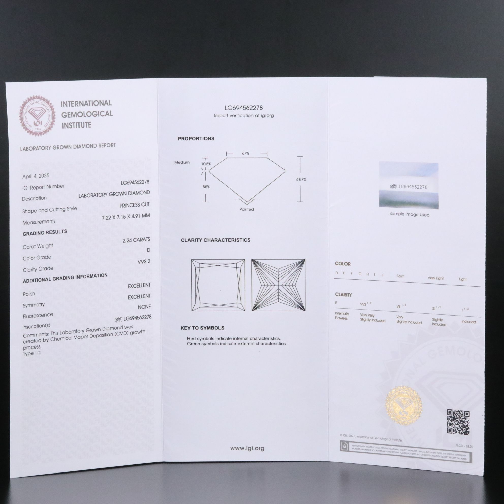 Platinum 4.53 CTW Lab Grown Diamond Stud Earrings with IGI Reports