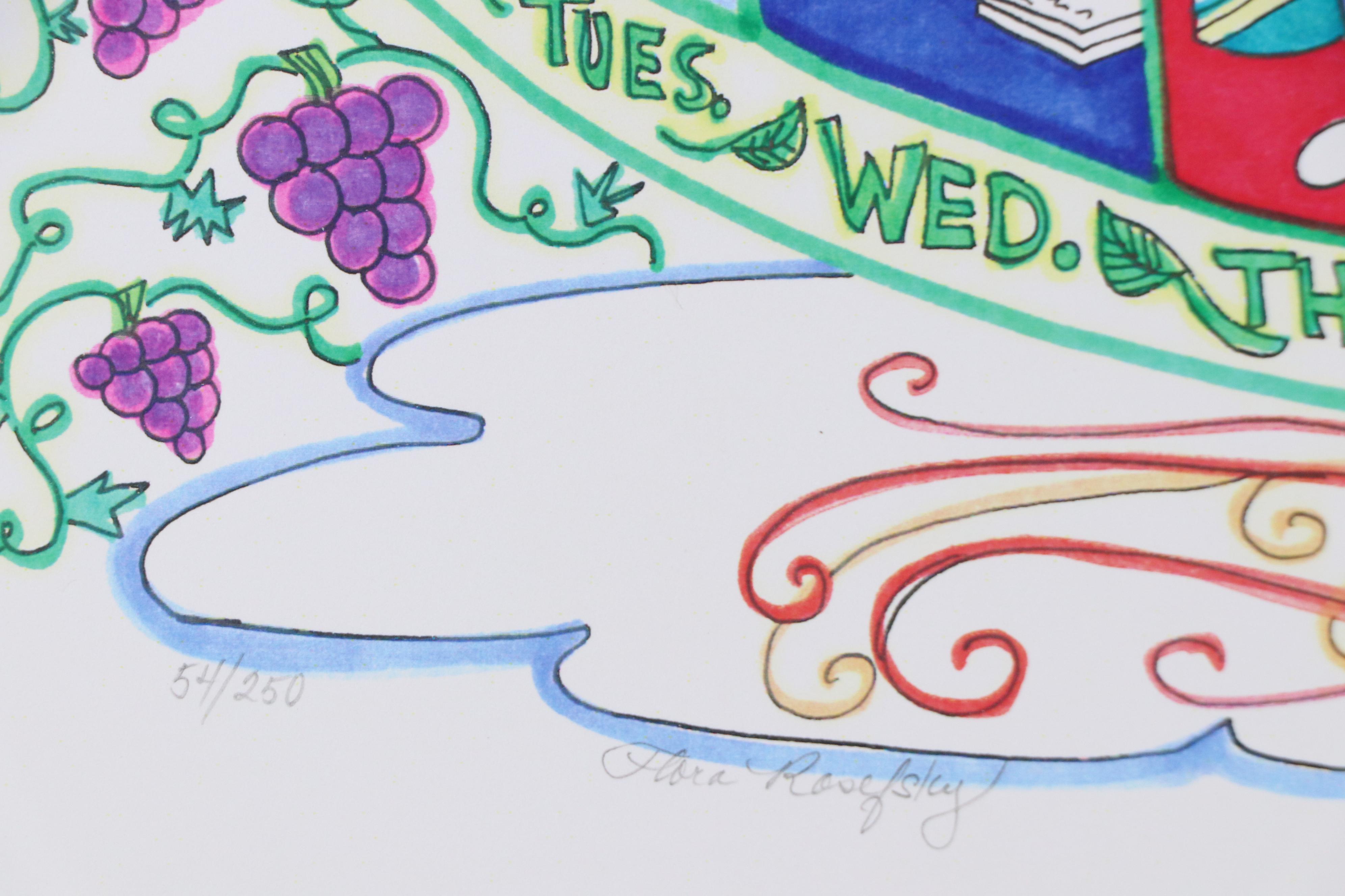 Flora Rosefsky Judaic Photomechanical Print "Shabbat Florage," 1992