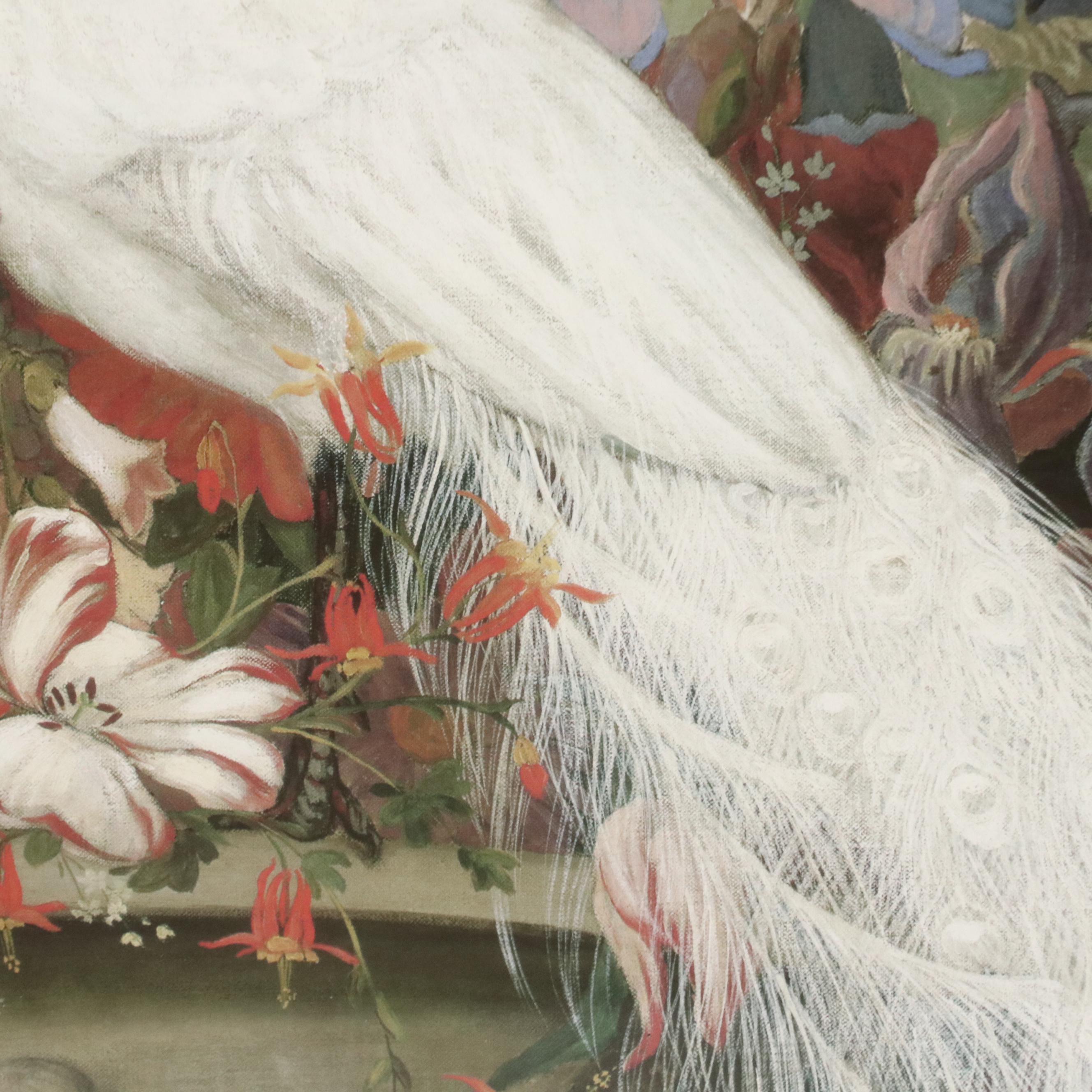 Offset Lithograph After Jesse Arms Botke "The White Peacock"