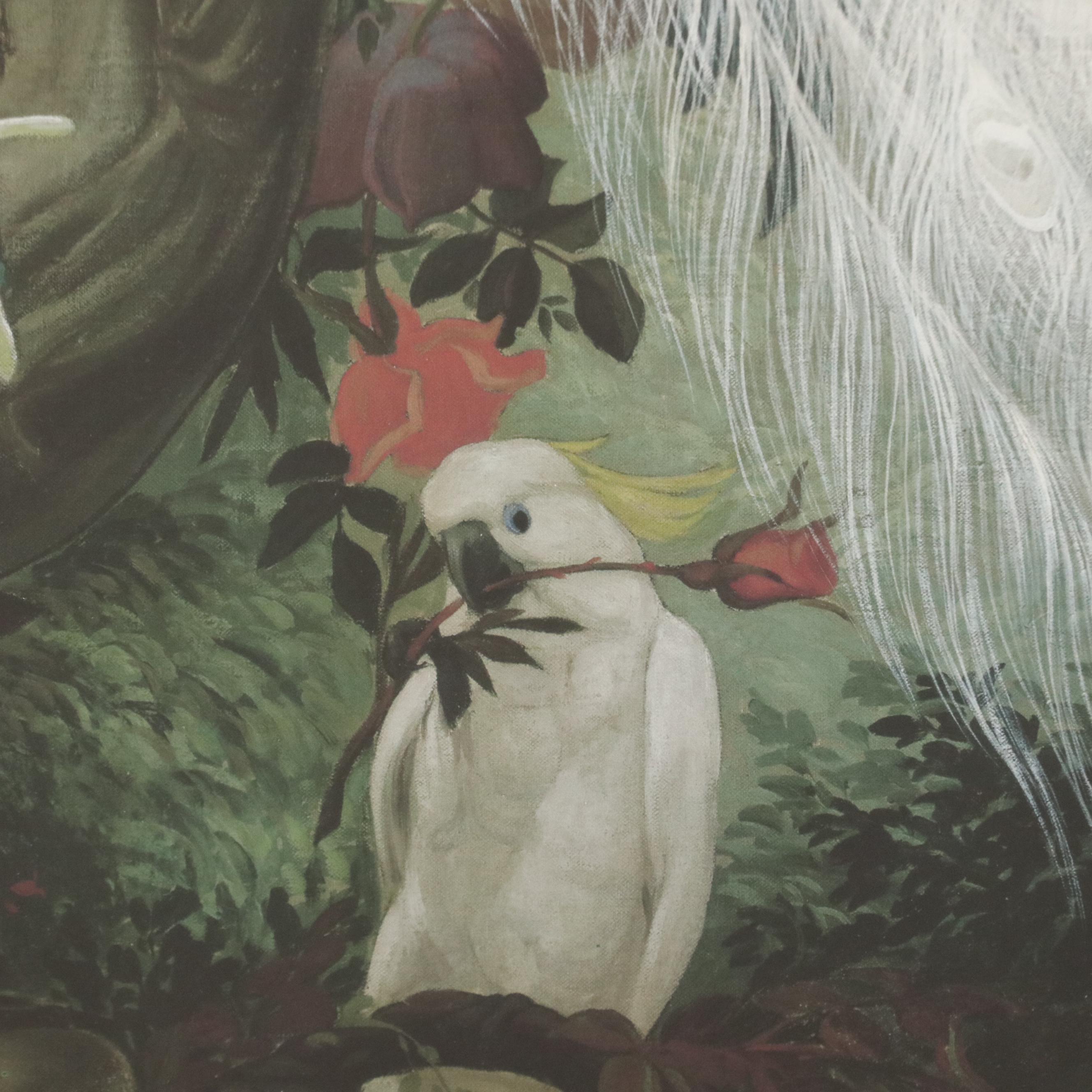 Offset Lithograph After Jesse Arms Botke "The White Peacock"