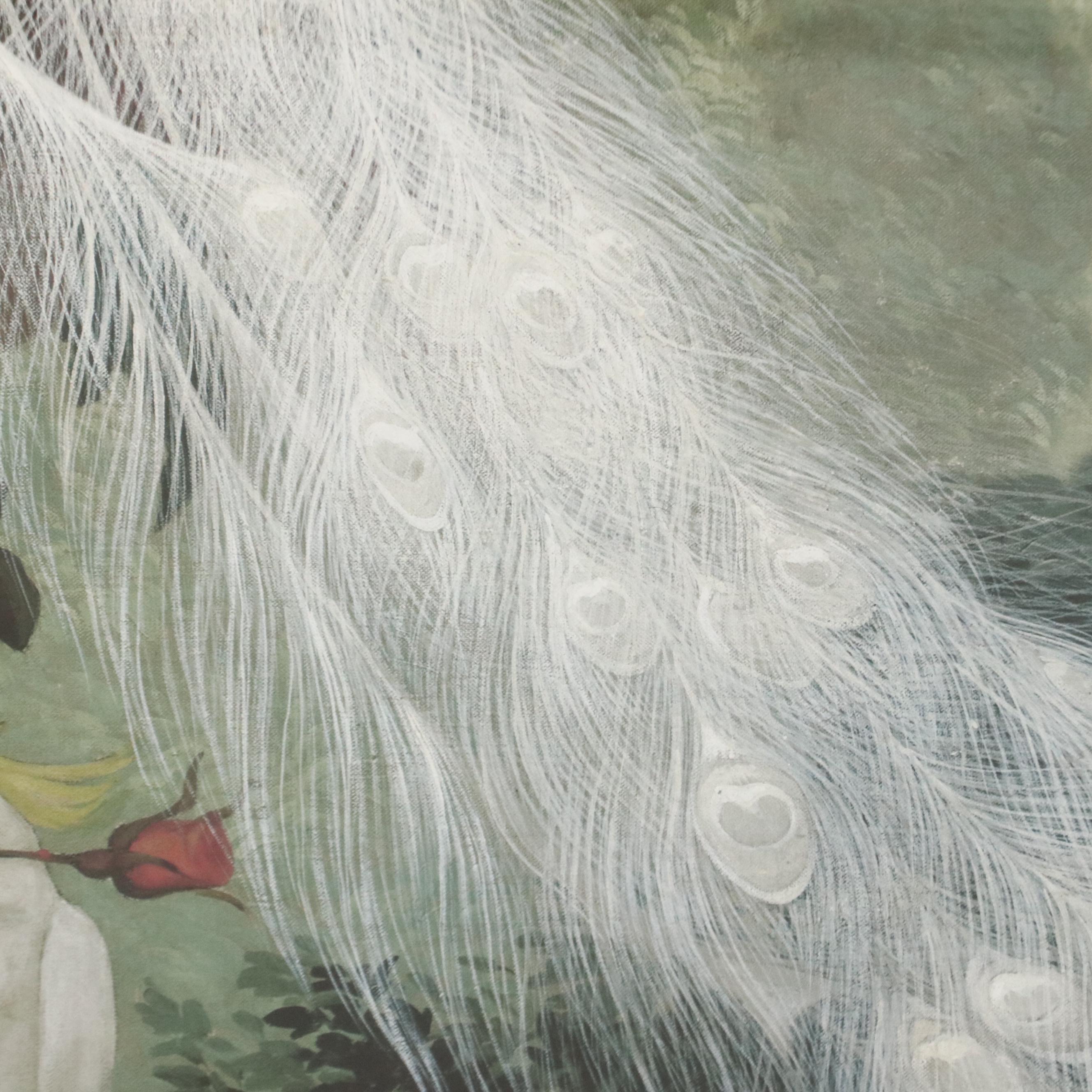 Offset Lithograph After Jesse Arms Botke "The White Peacock"