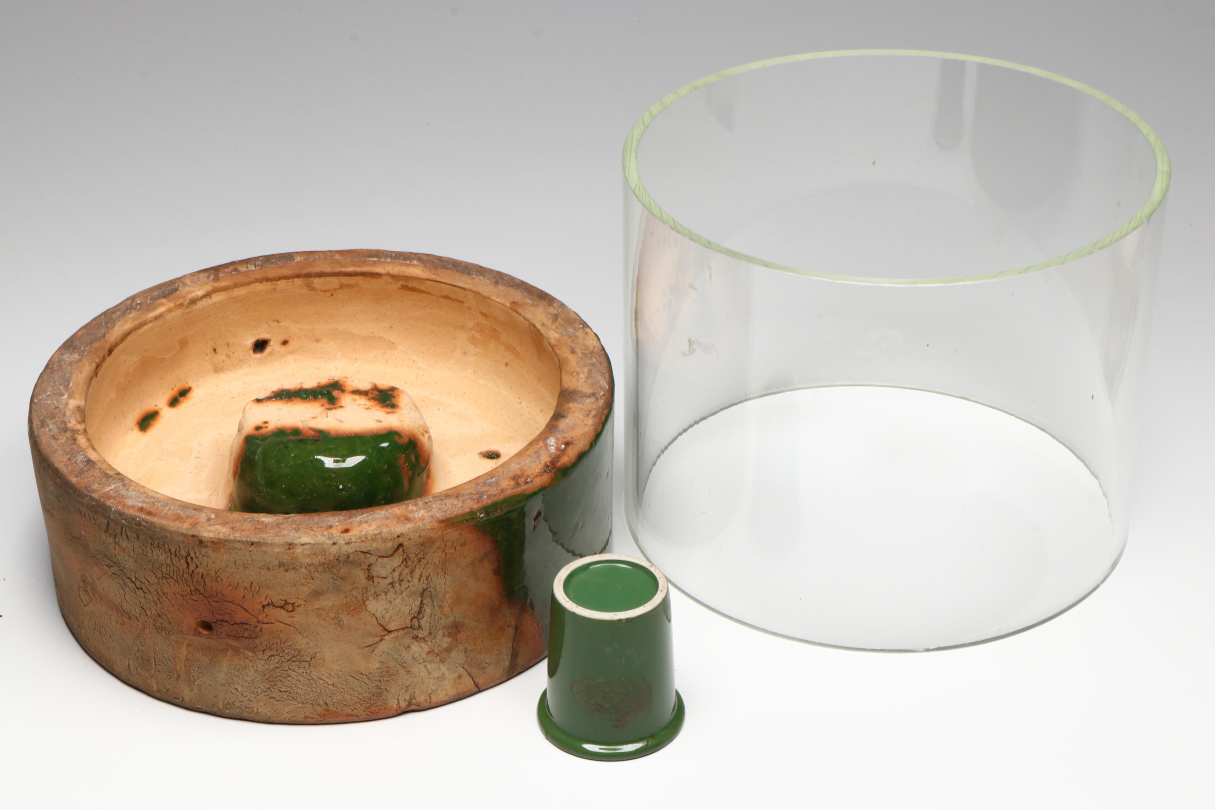 Outdoor Ceramic with Glass Hurricane Tabletop Torch