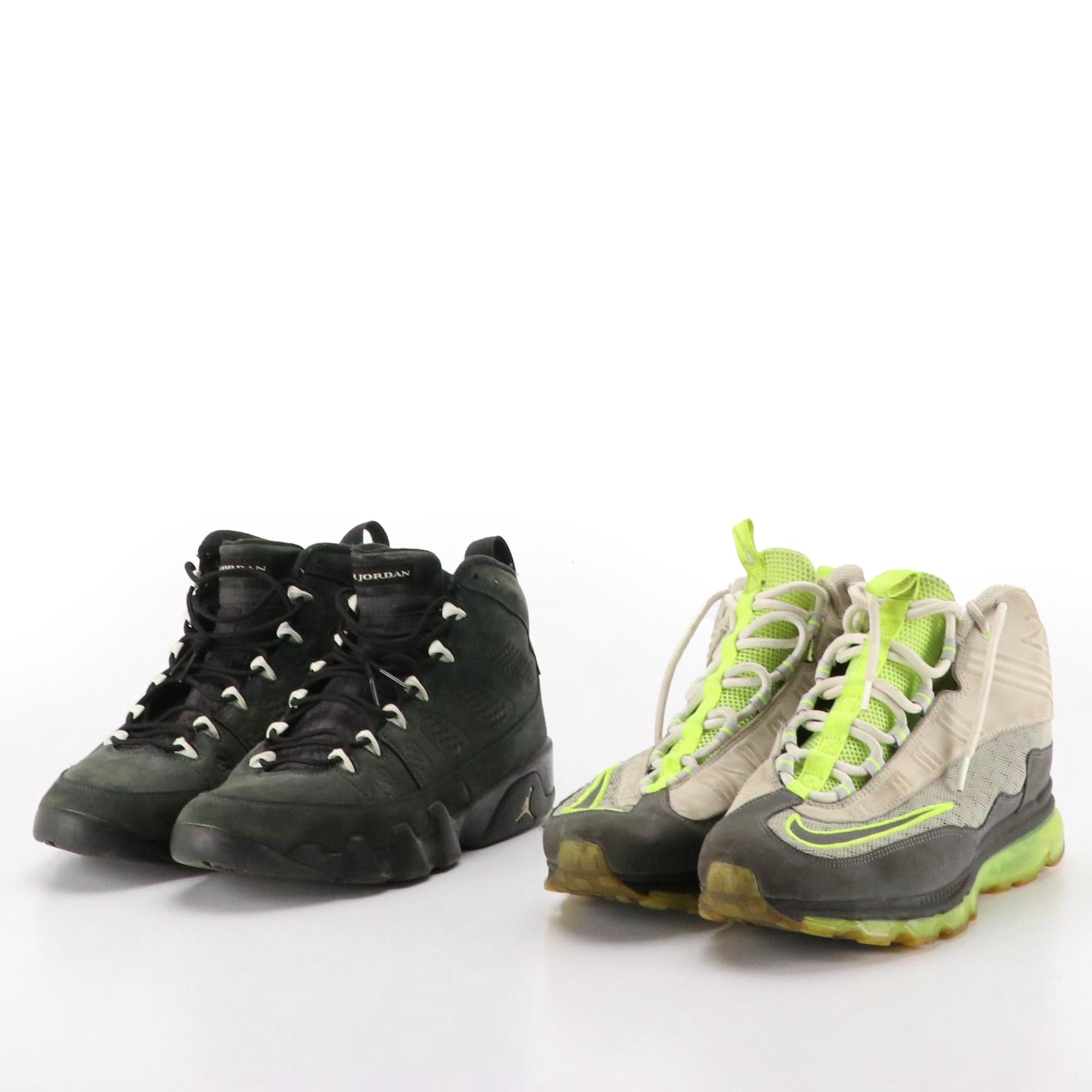 Men's Nike Air Jordan 9 and Air Max Jr High Top Sneakers
