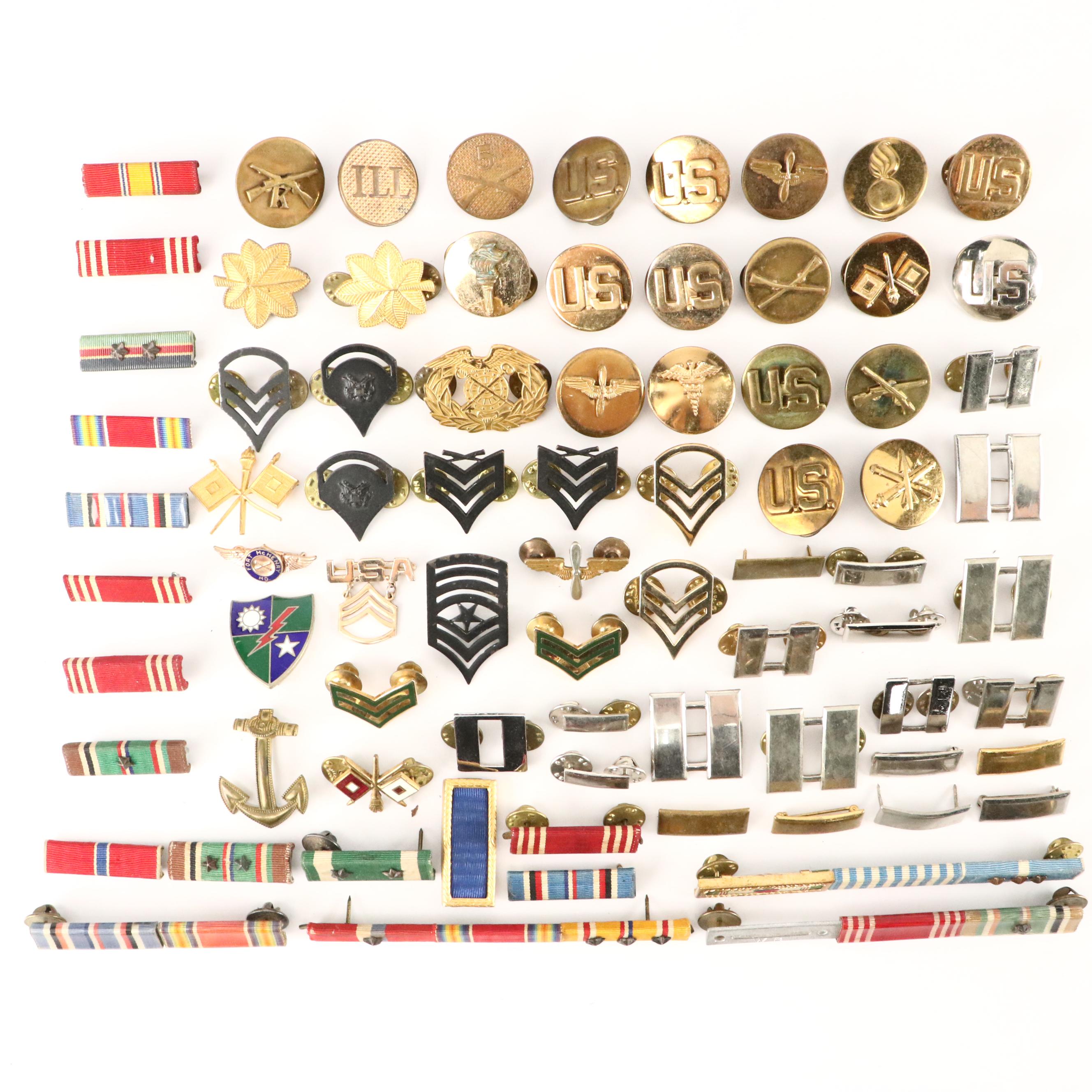 World War II, Korean War with Other Military Ribbons, Insignias and More