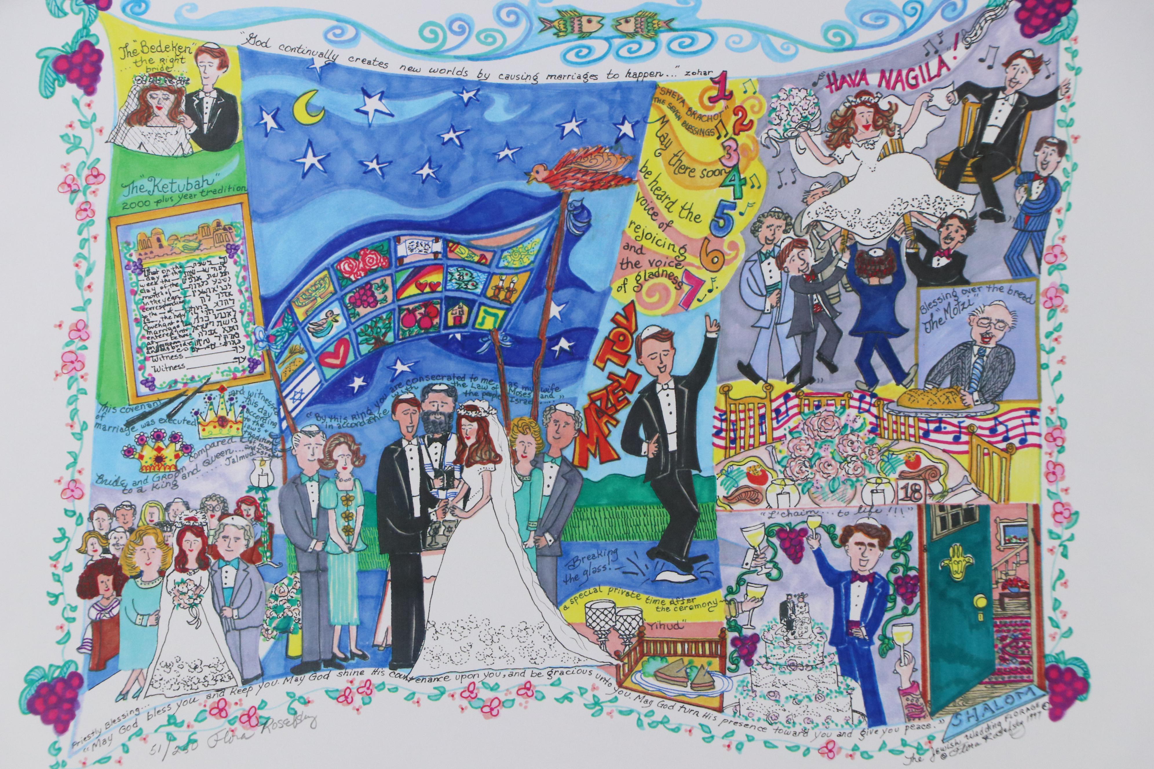 Flora Rosefsky Judaic Photomechanical Print "The Jewish Wedding Florage," 1997