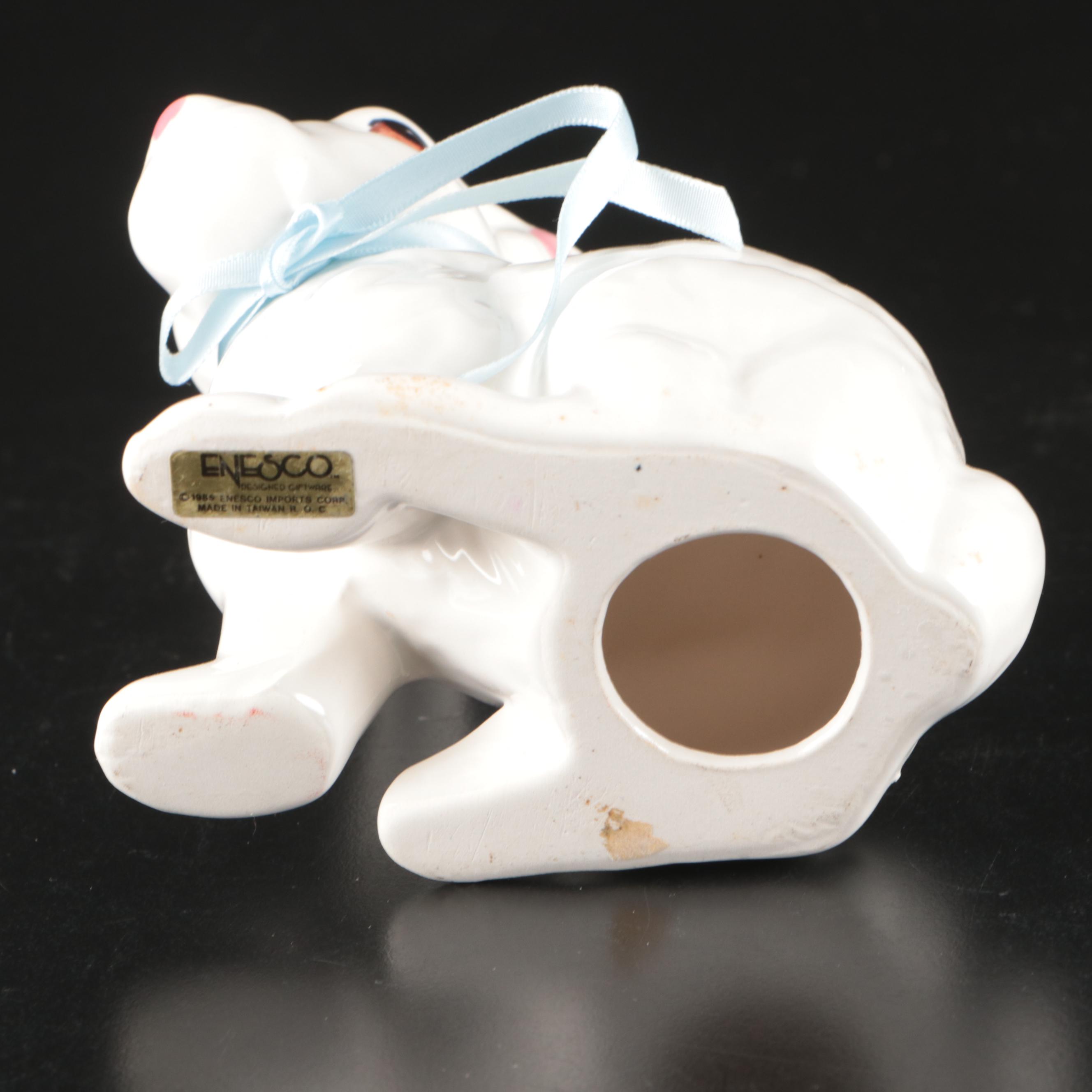 Bunny, Rooster, Swan and Angel Ceramic Figurines