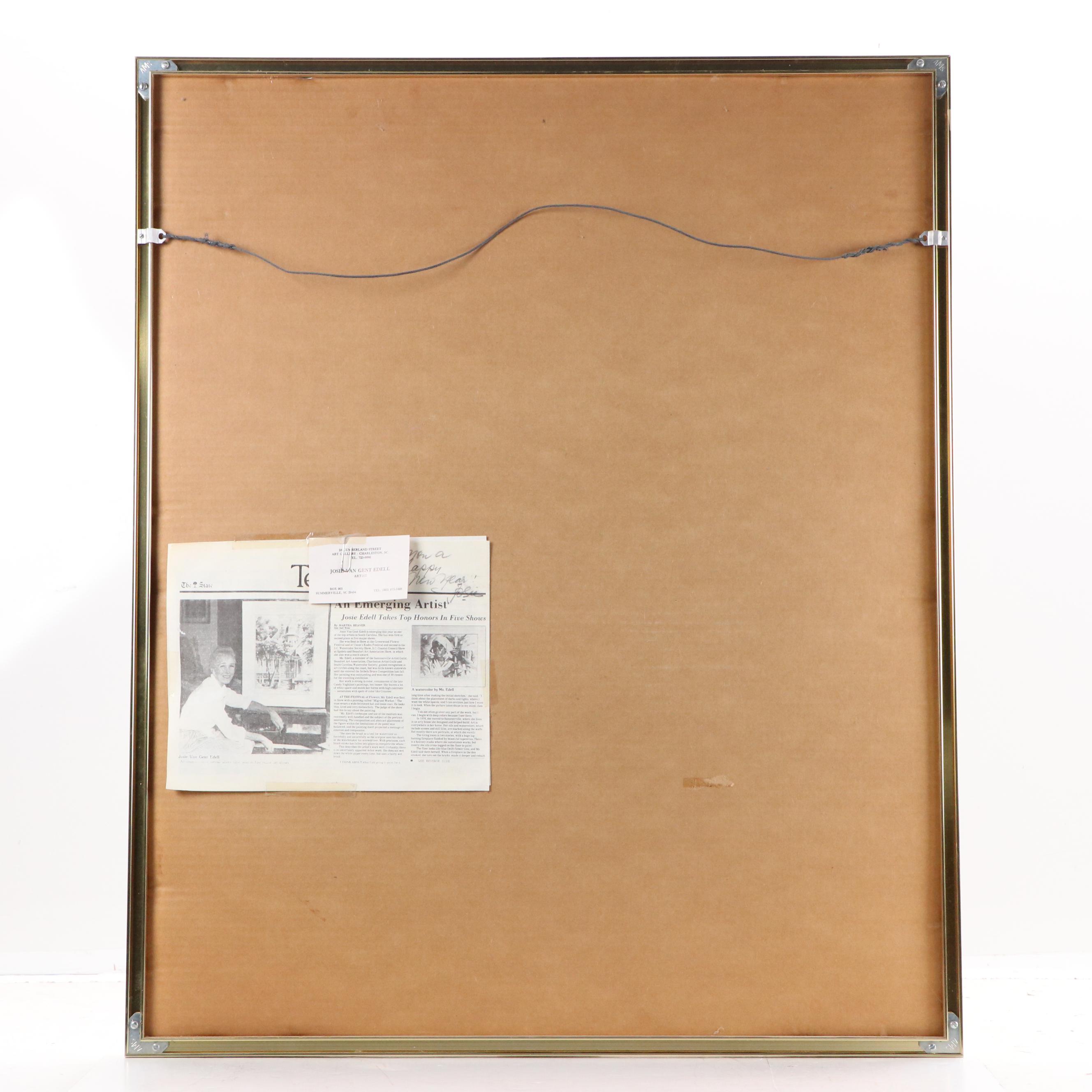 Josie van Gent Edell Offset Lithograph "The Frog Pond," Late 20th Century