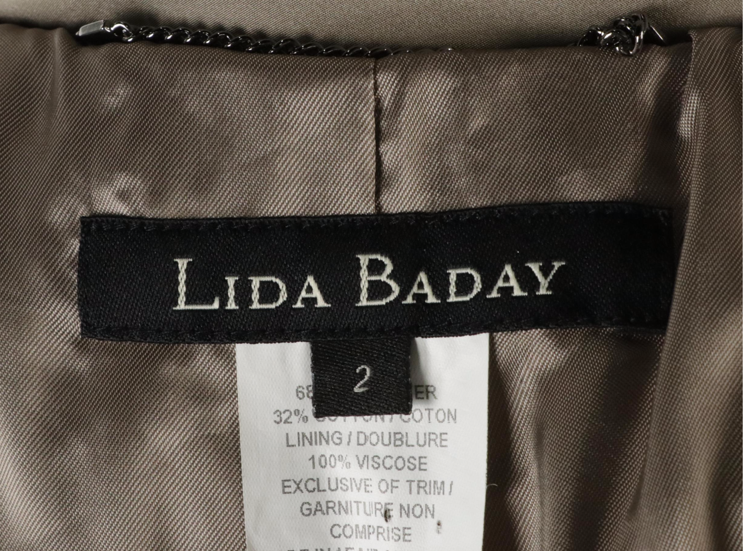 Lida Baday Geometric Printed Cotton Zip Dress, Pleated-Back Cropped Jacket