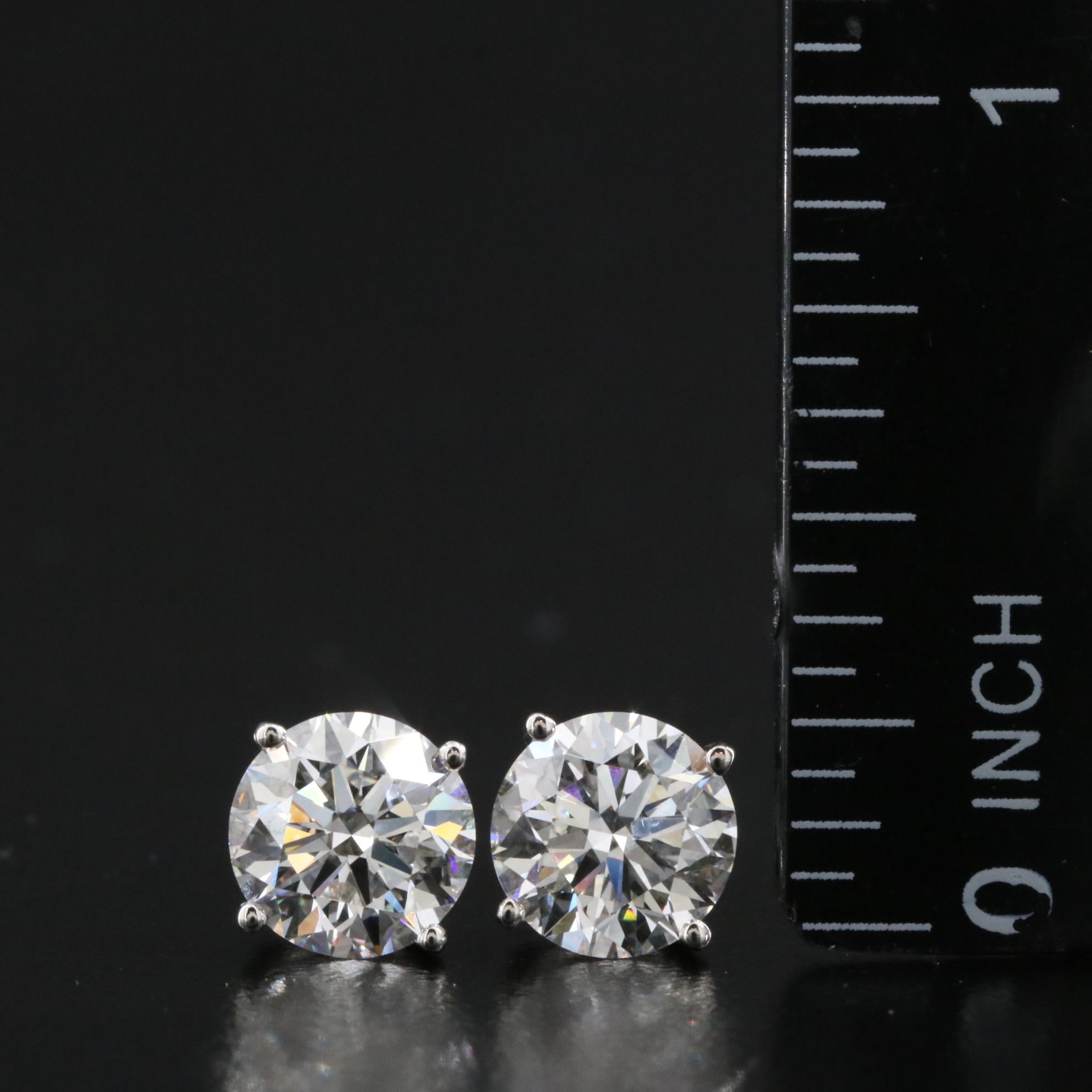 Platinum 3.40 CTW Lab Grown Diamond Stud Earrings with IGI Reports