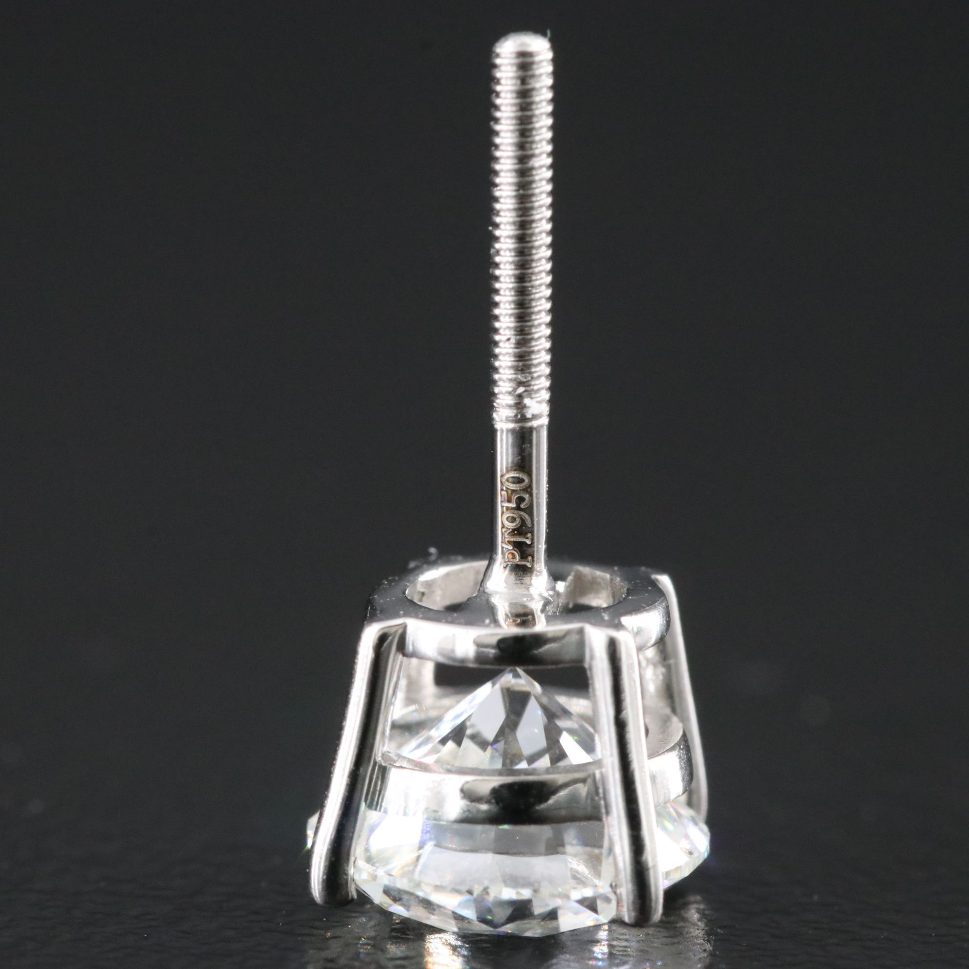 Platinum 3.40 CTW Lab Grown Diamond Stud Earrings with IGI Reports
