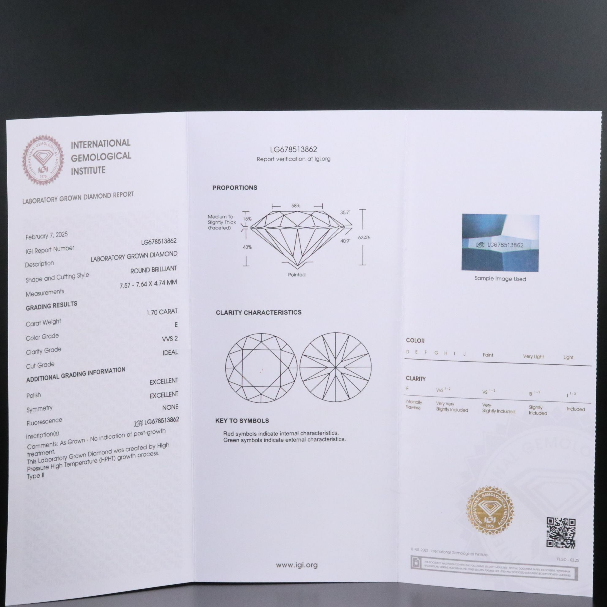 Platinum 3.40 CTW Lab Grown Diamond Stud Earrings with IGI Reports