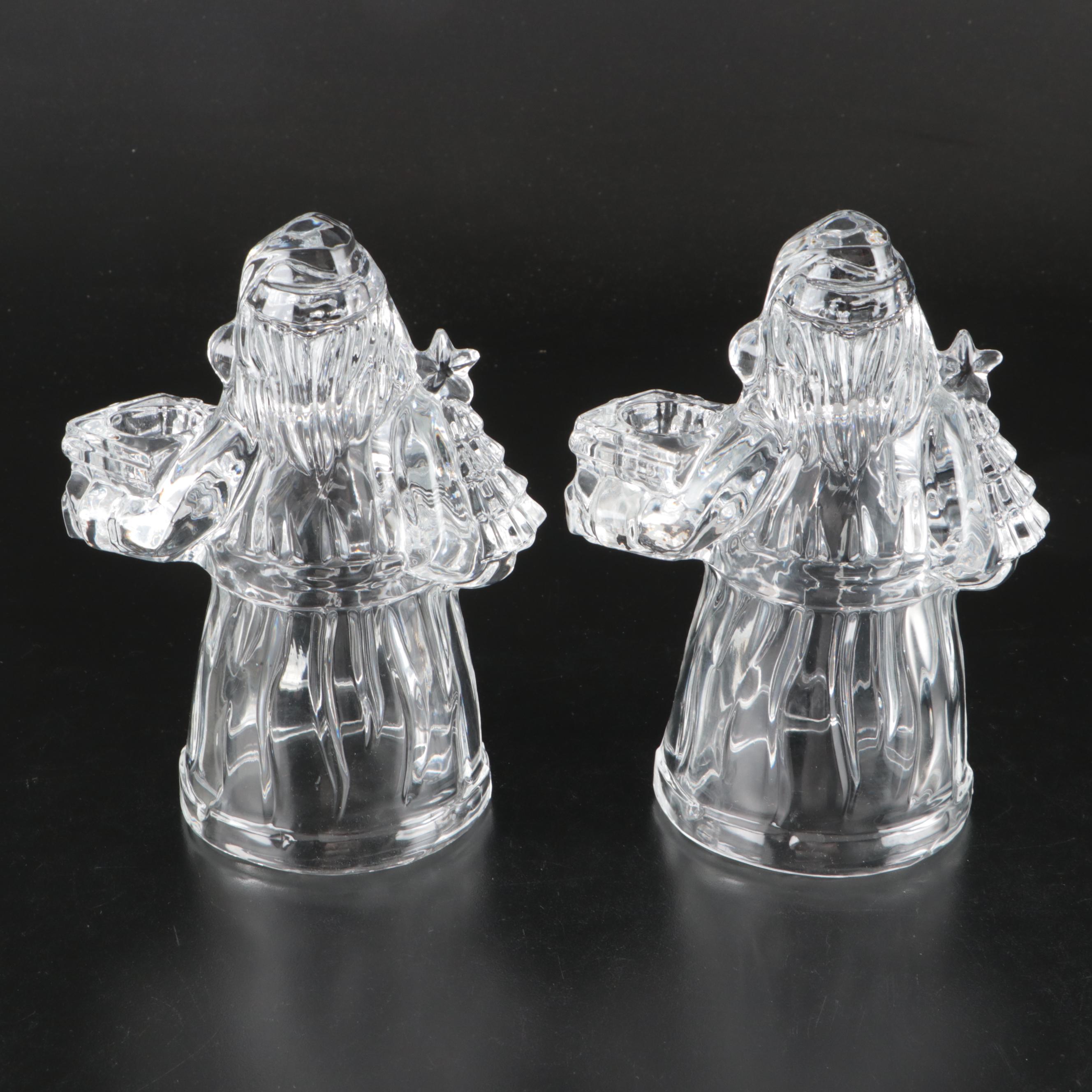 Santa Claus Crystal Candle Holders
