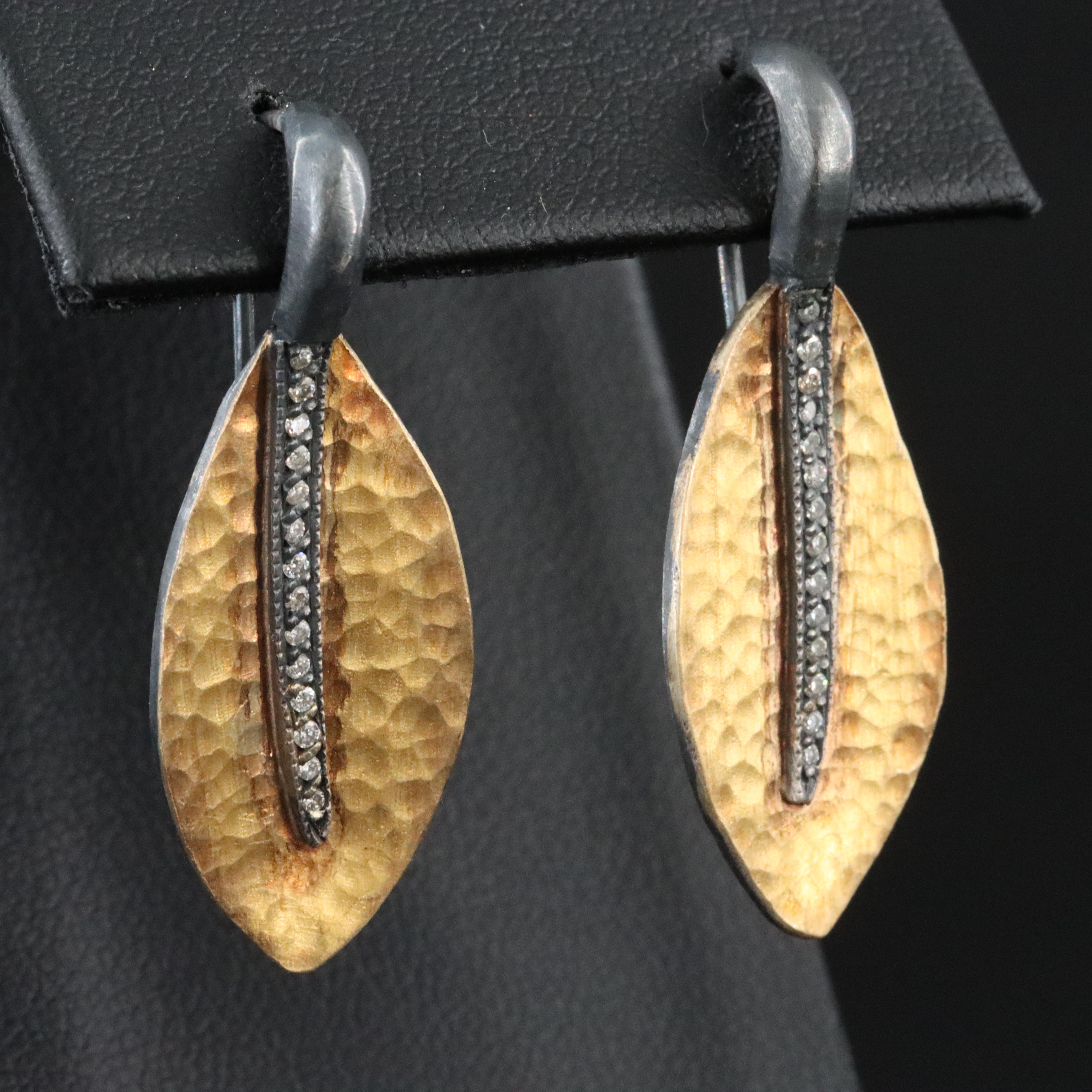 Lika Behar Sterling Diamond Earrings with 24K Accents