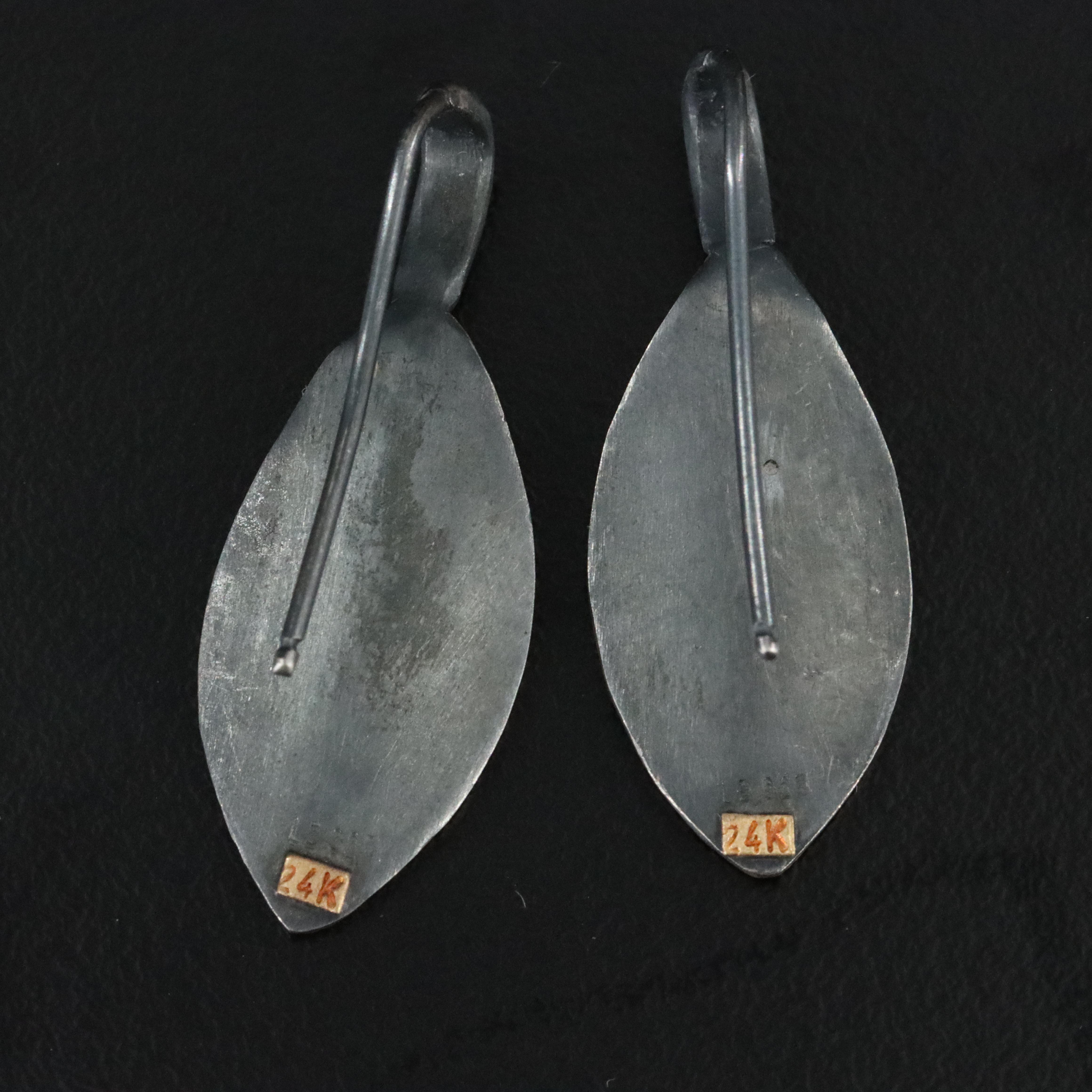 Lika Behar Sterling Diamond Earrings with 24K Accents